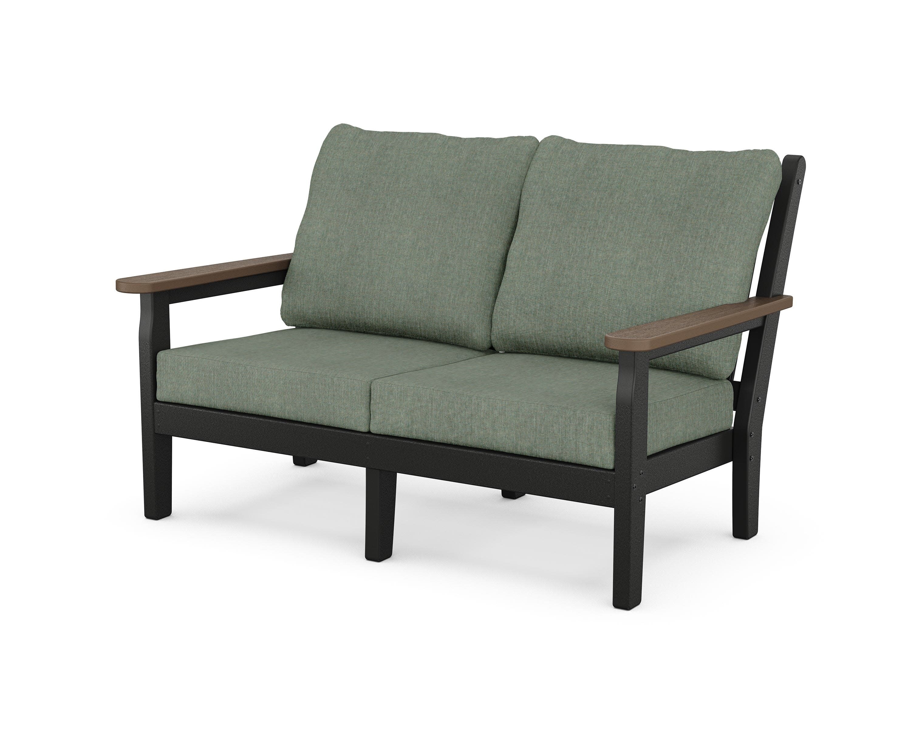 Chippendale Deep Seating Loveseat in Black / Kona / Cast Sage