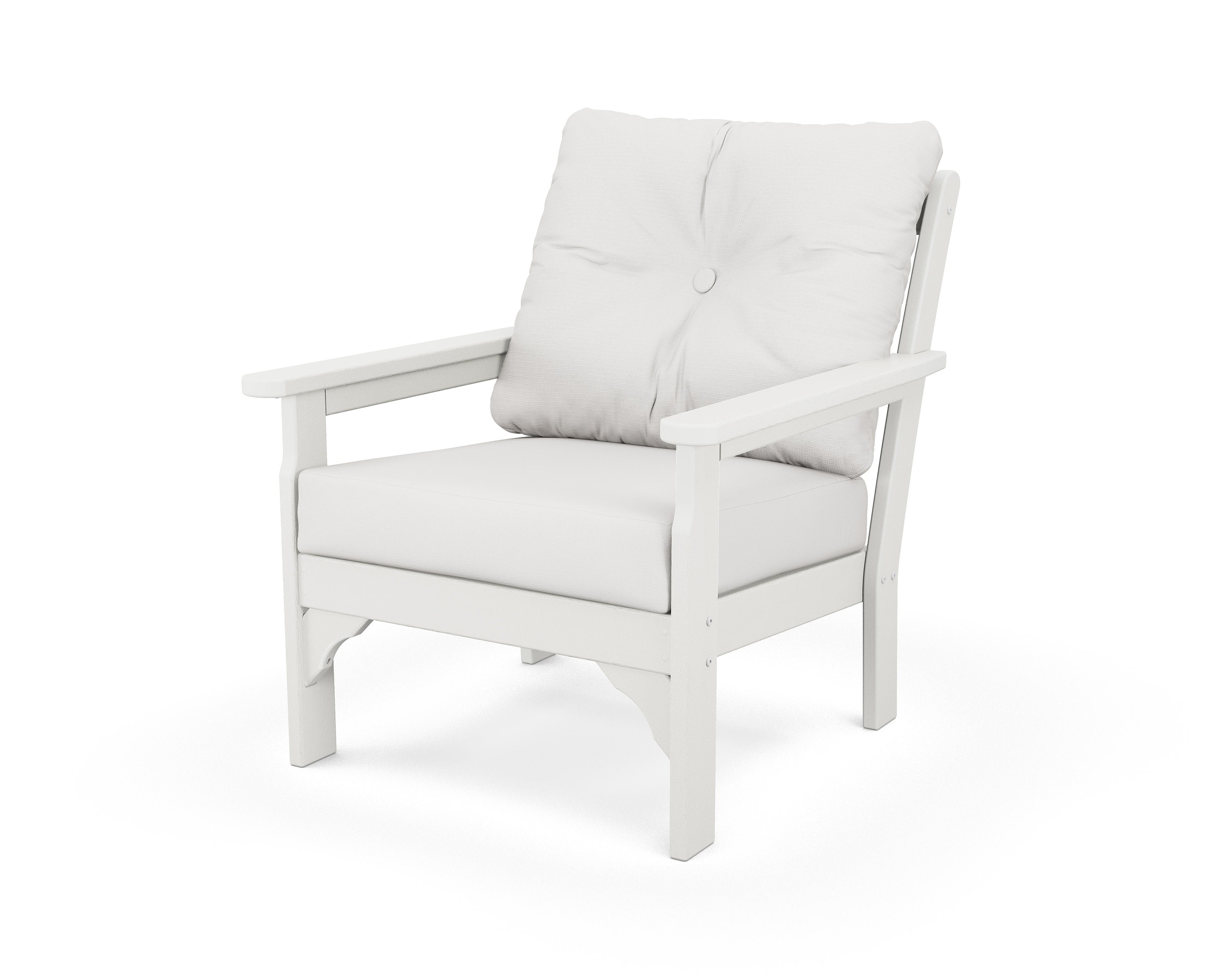 Vineyard Deep Seating Chair in Vintage White / Natural Linen