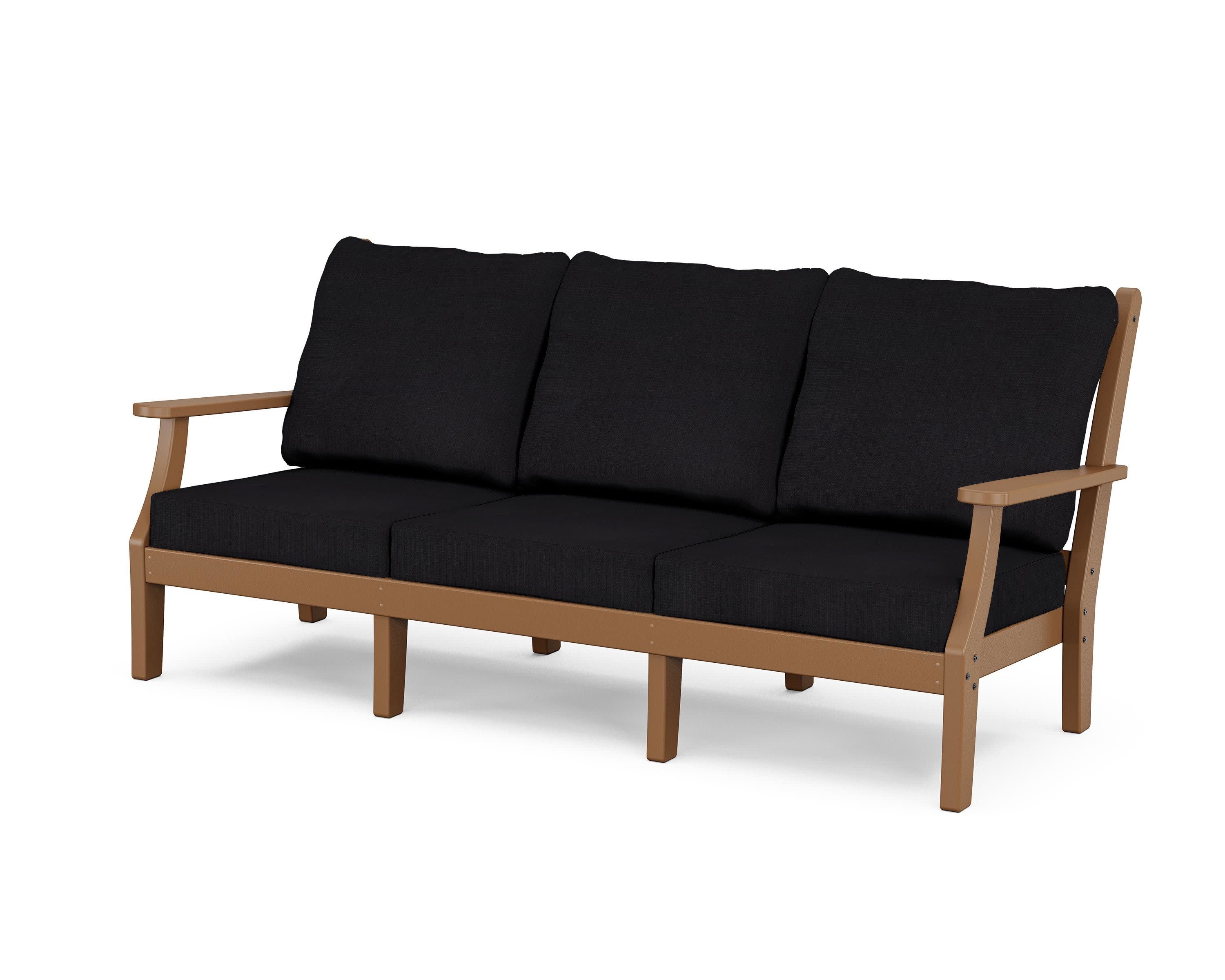 Wovendale Deep Seating Sofa in Teak / Midnight Linen