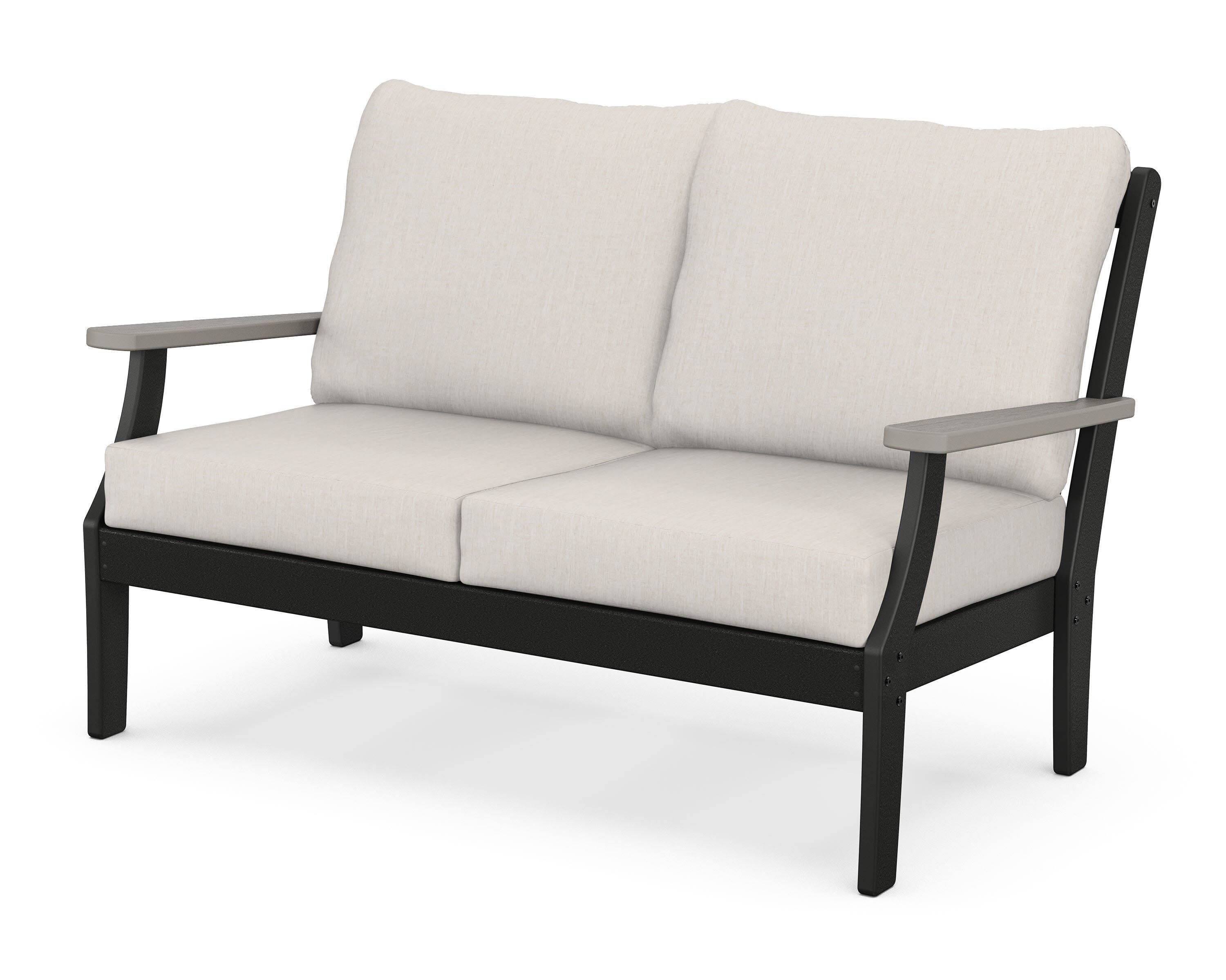 Braxton Deep Seating Loveseat in Black / Driftwood / Cast Ash