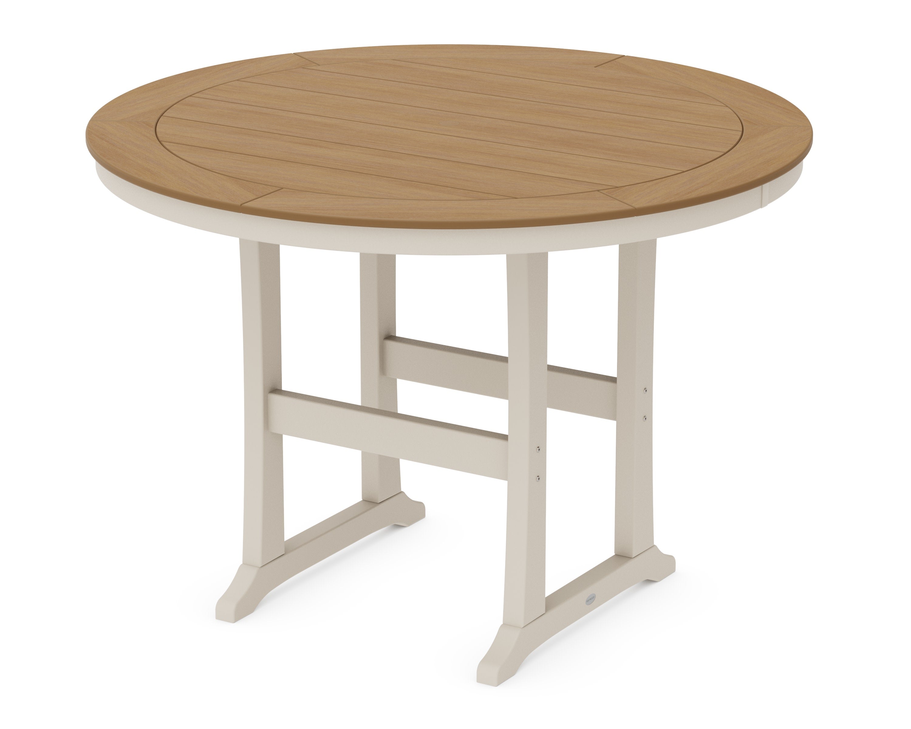Nautical Trestle 60" Round Bar Table in Sand / Natural