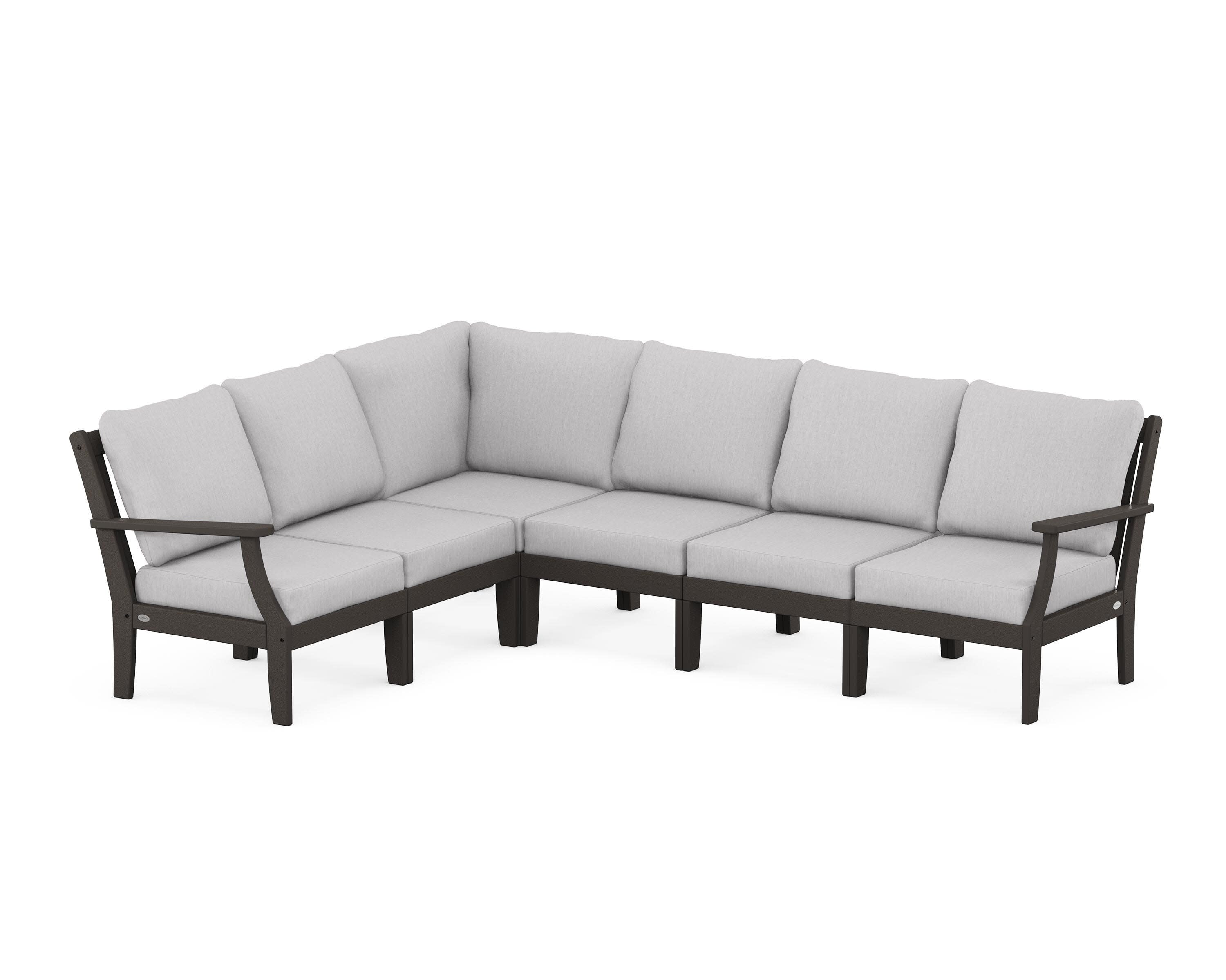 Braxton Modular 6-Piece Deep Seating Set in Vintage Coffee / Granite