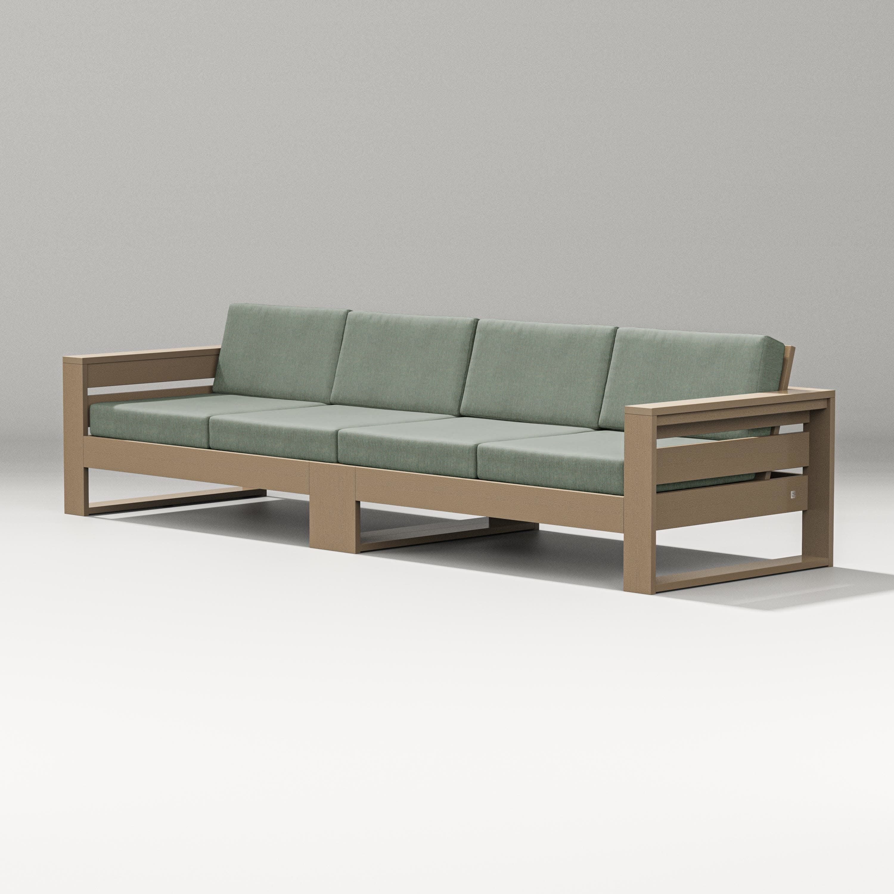 Latitude Straight Sectional in Vintage Sahara / Cast Sage