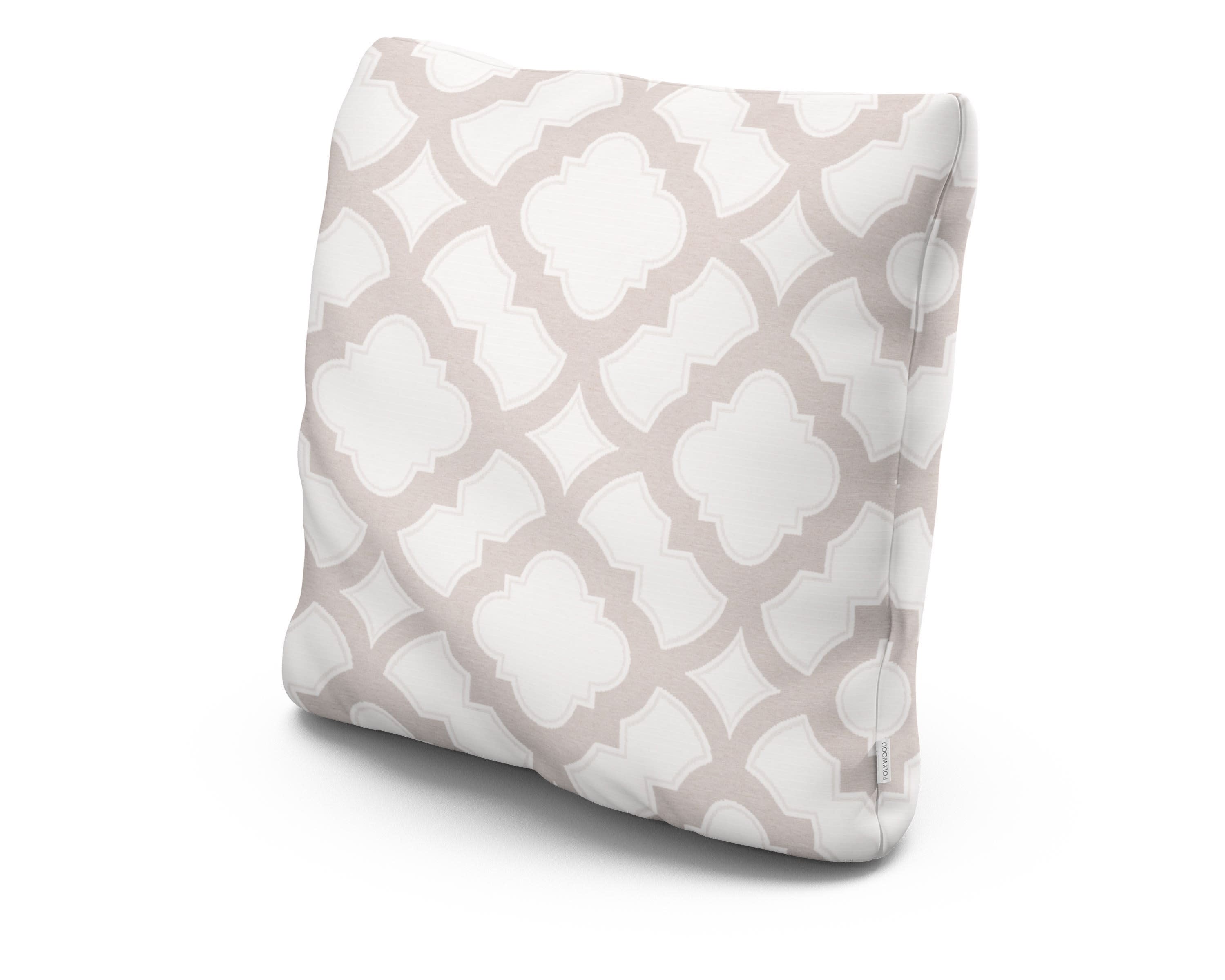 22" Outdoor Throw Pillow in Trellis Dune Burlap