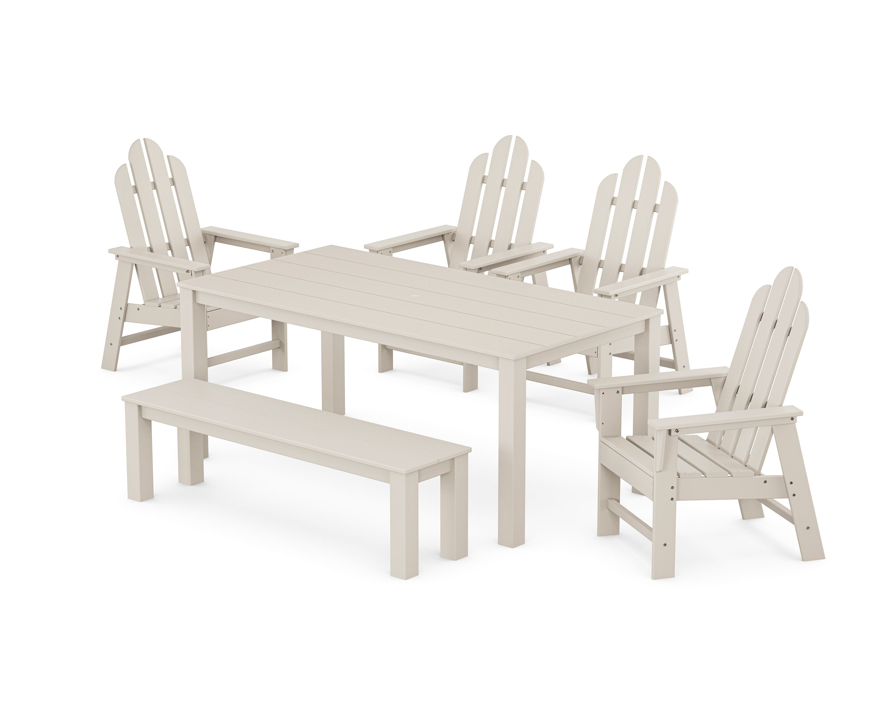 Long Island 6-Piece Parsons Dining Set with Bench in Sand