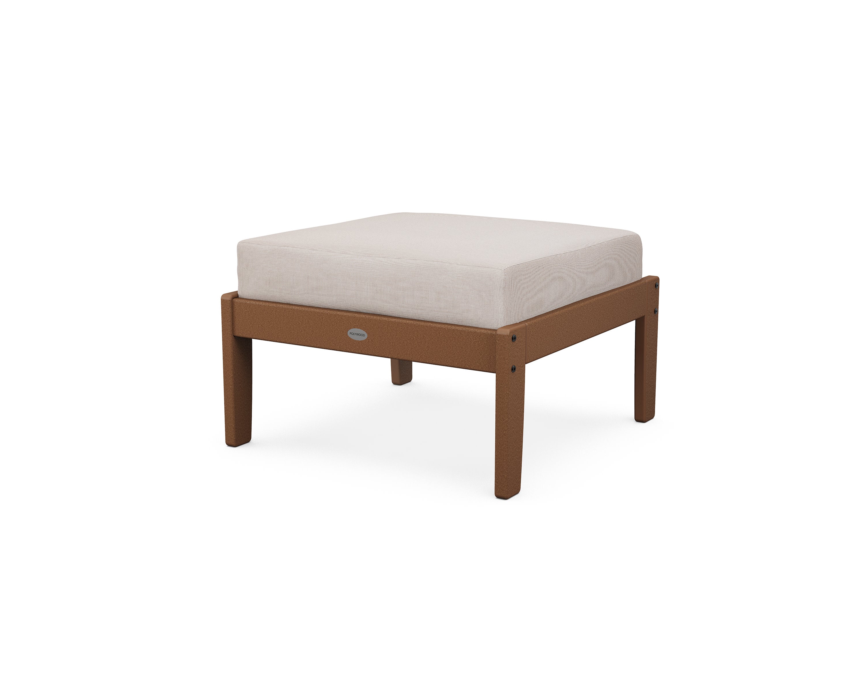 Braxton Deep Seating Ottoman in Teak / Dune Burlap