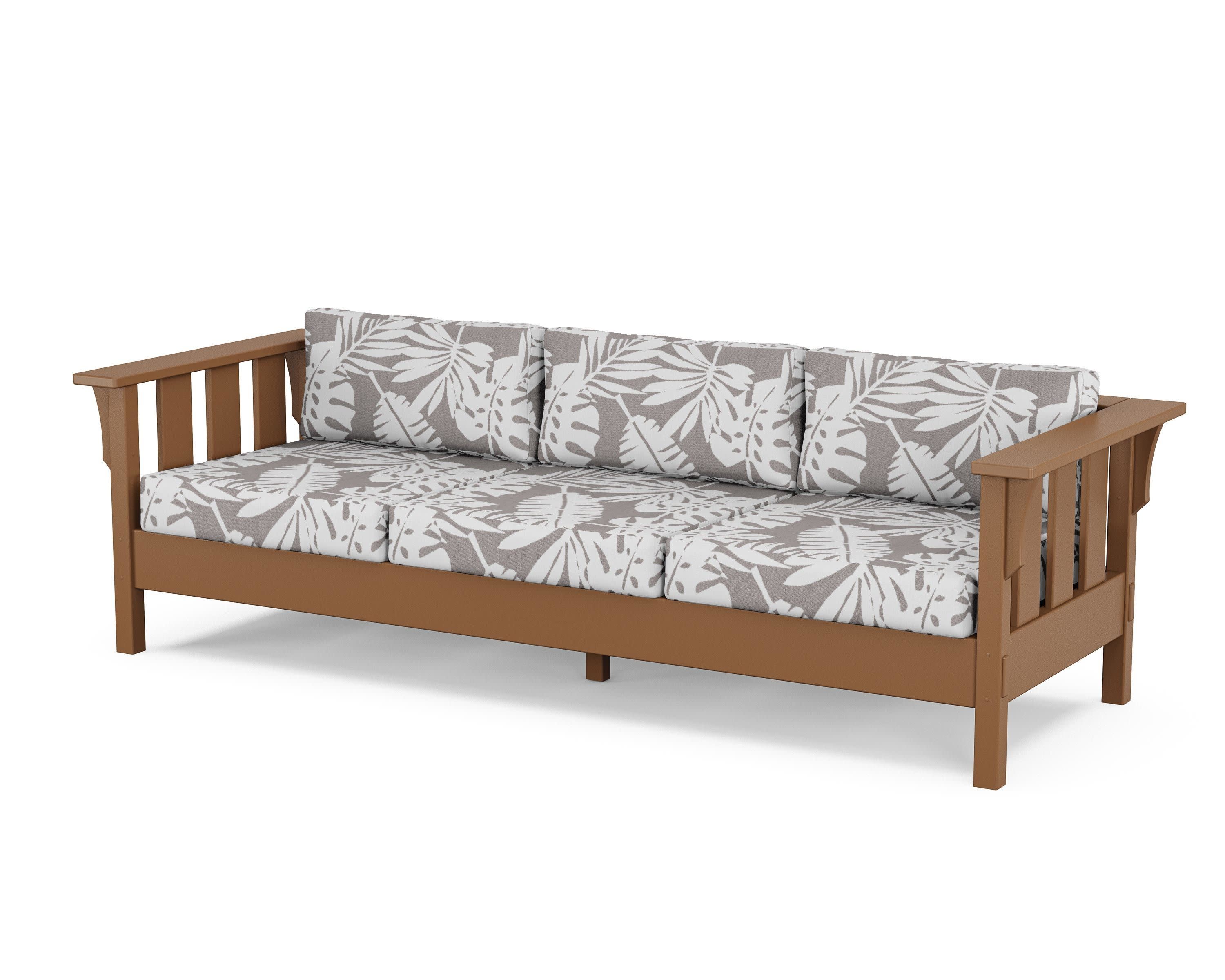 Acadia Deep Seating Sofa in Teak / Leaf Grey Mist