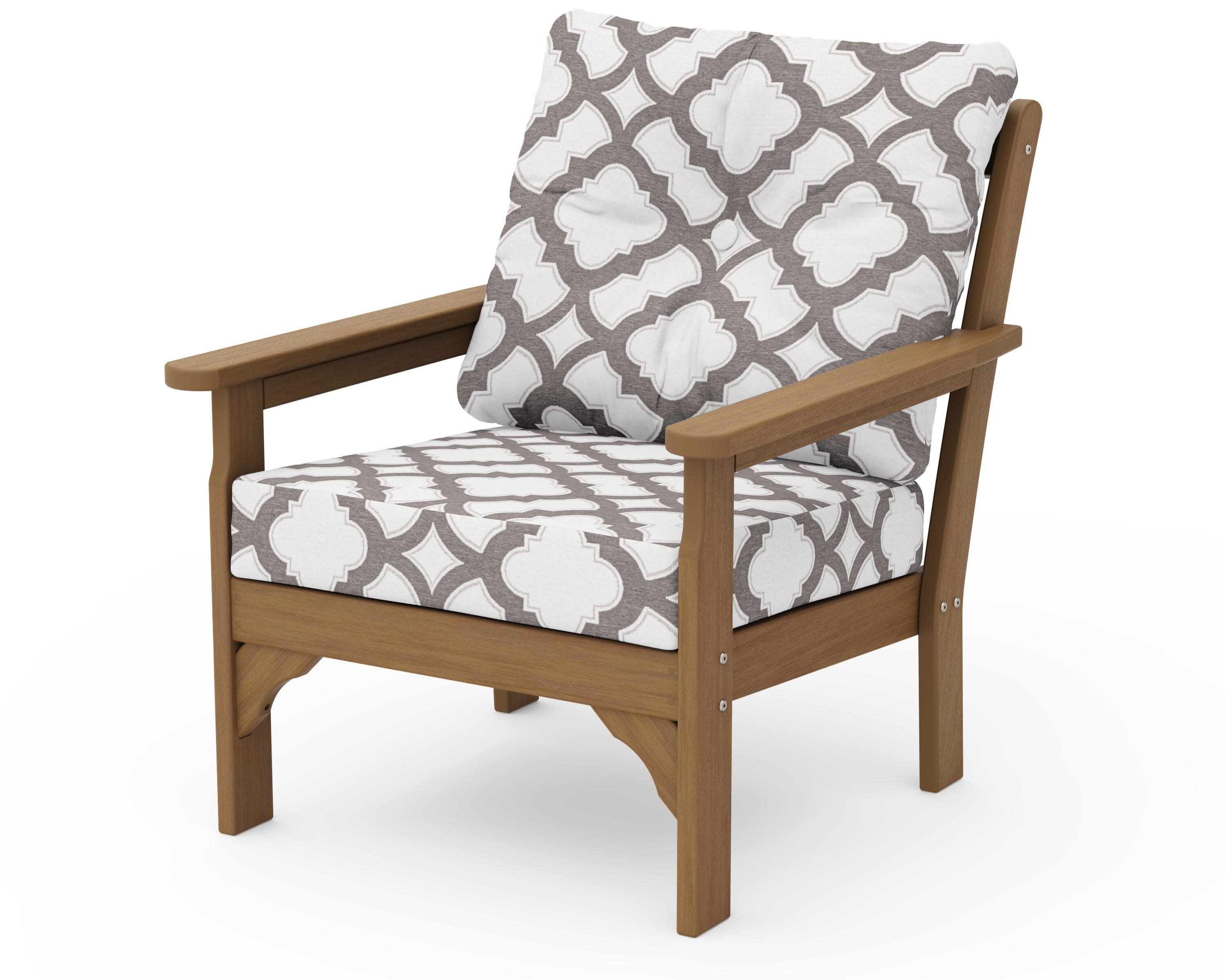 Vineyard Deep Seating Chair in Natural / Trellis Grey Mist