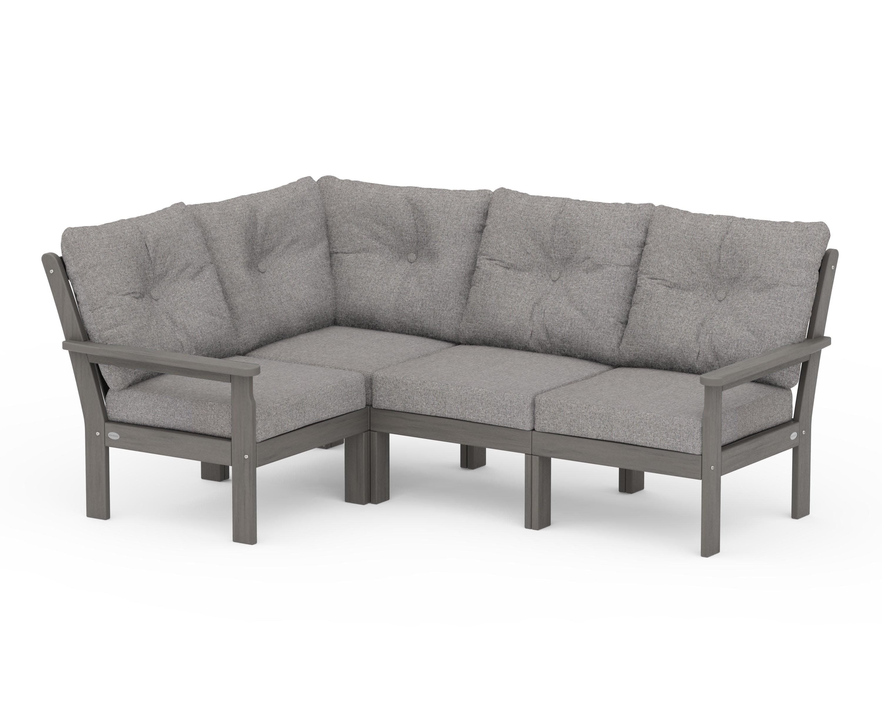 Vineyard 4-Piece Sectional in Driftwood / Grey Mist