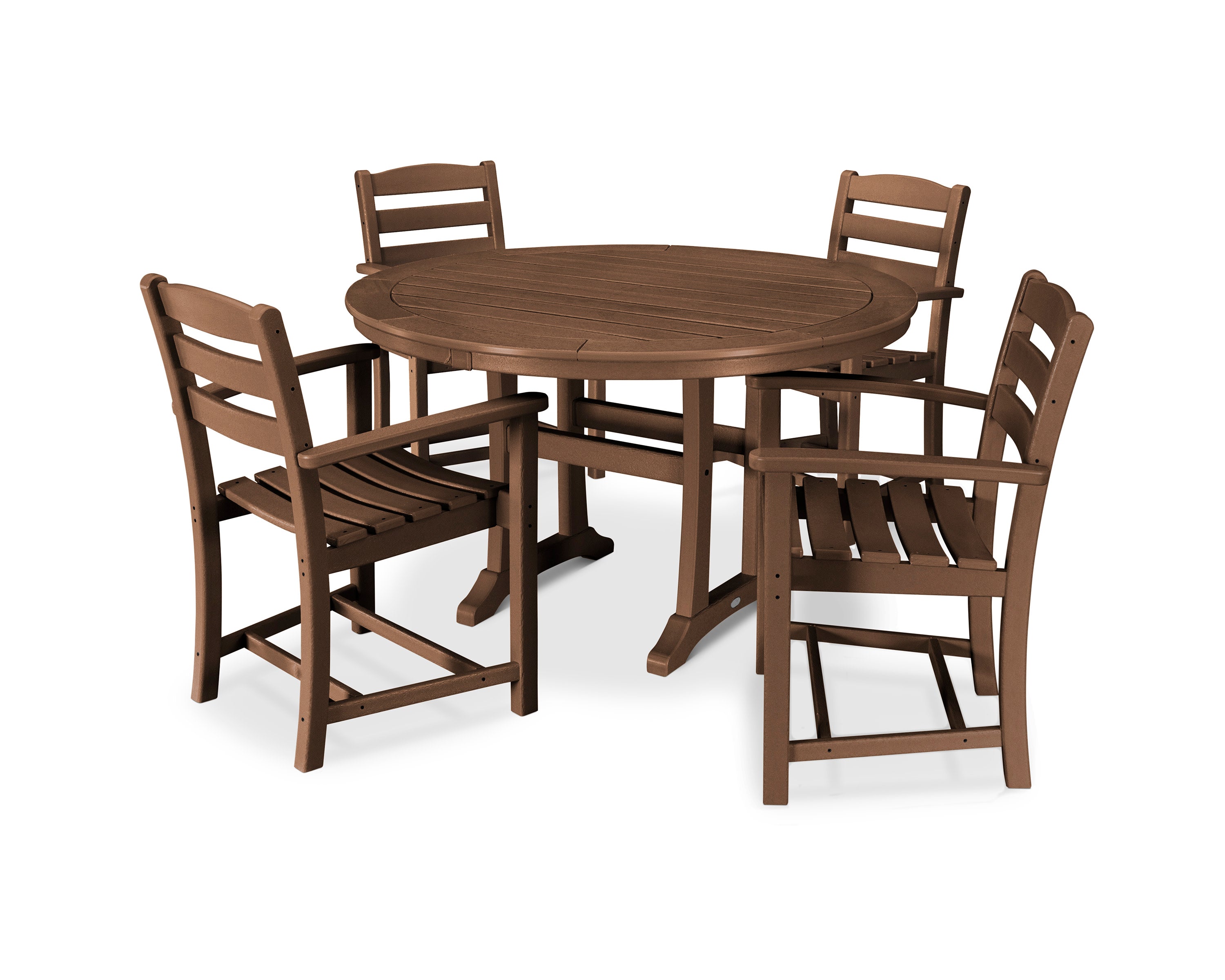 La Casa Caf 5-Piece Arm Chair Dining Set in Teak