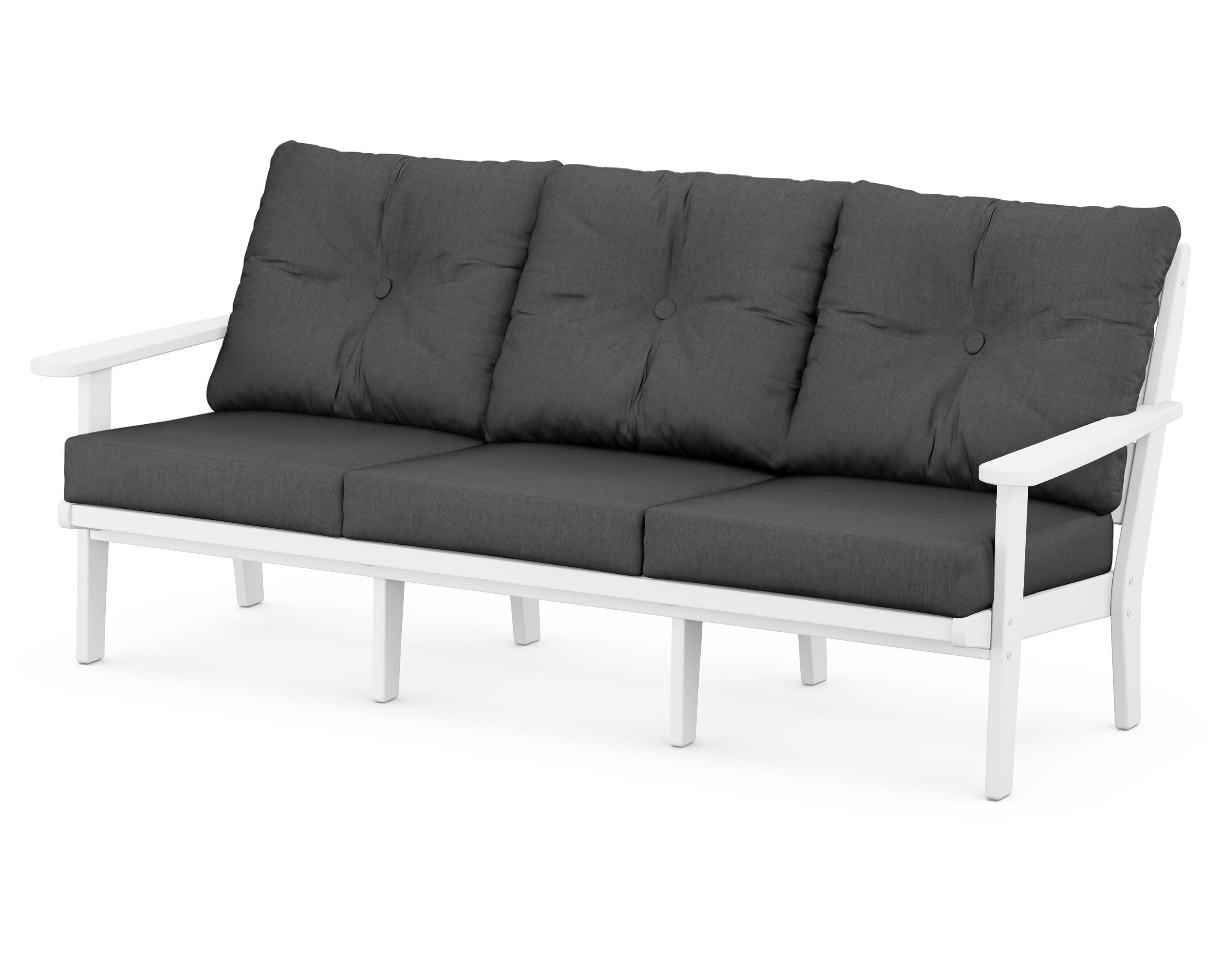 Lakeside Deep Seating Sofa in White / Spectrum Carbon