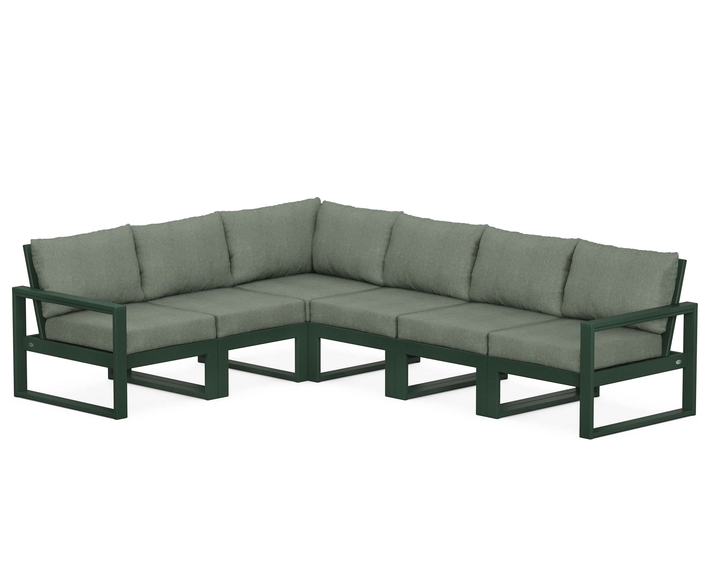 EDGE 6-Piece Modular Deep Seating Set in Green / Cast Sage