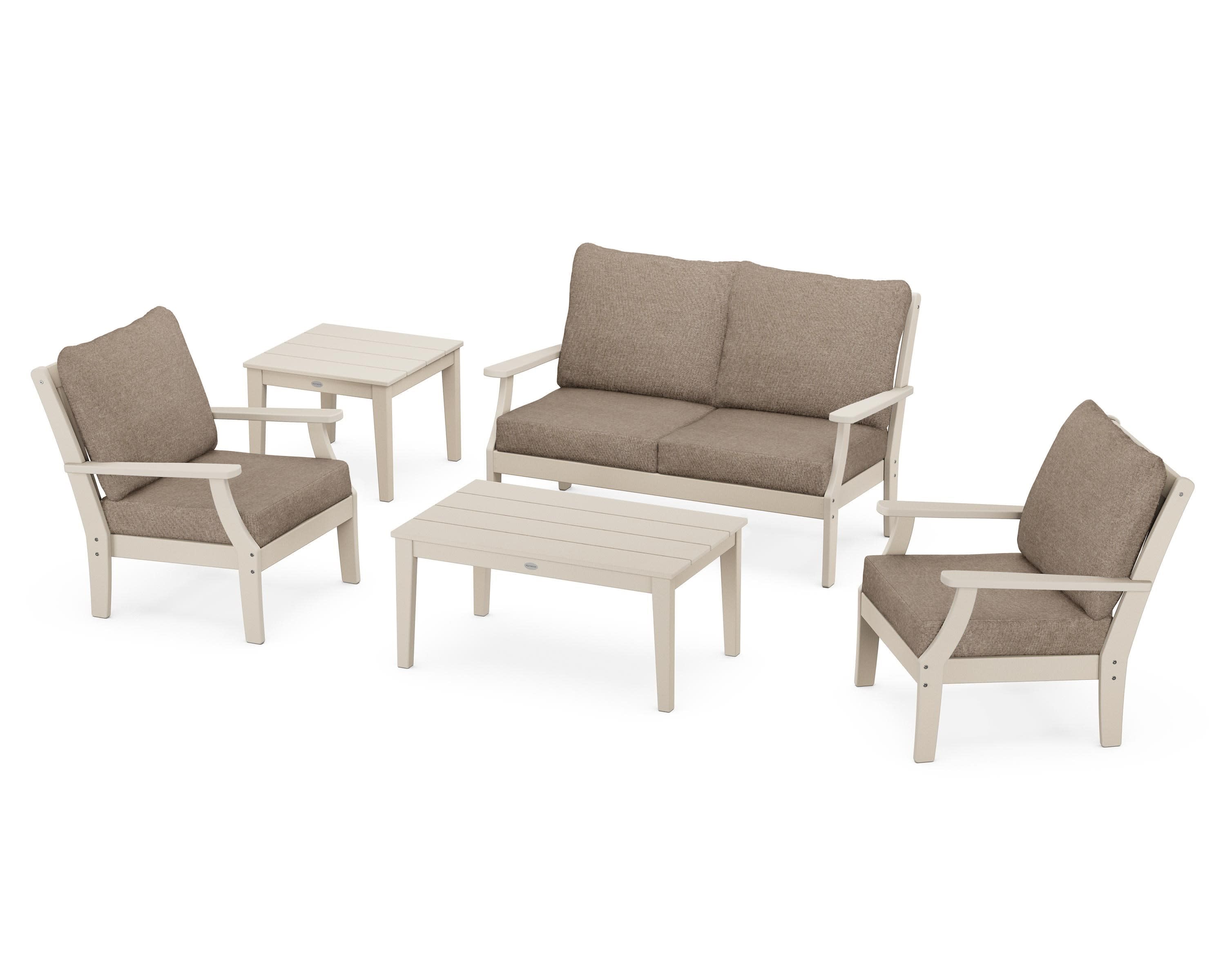 Braxton 5-Piece Deep Seating Set in Sand / Spiced Burlap