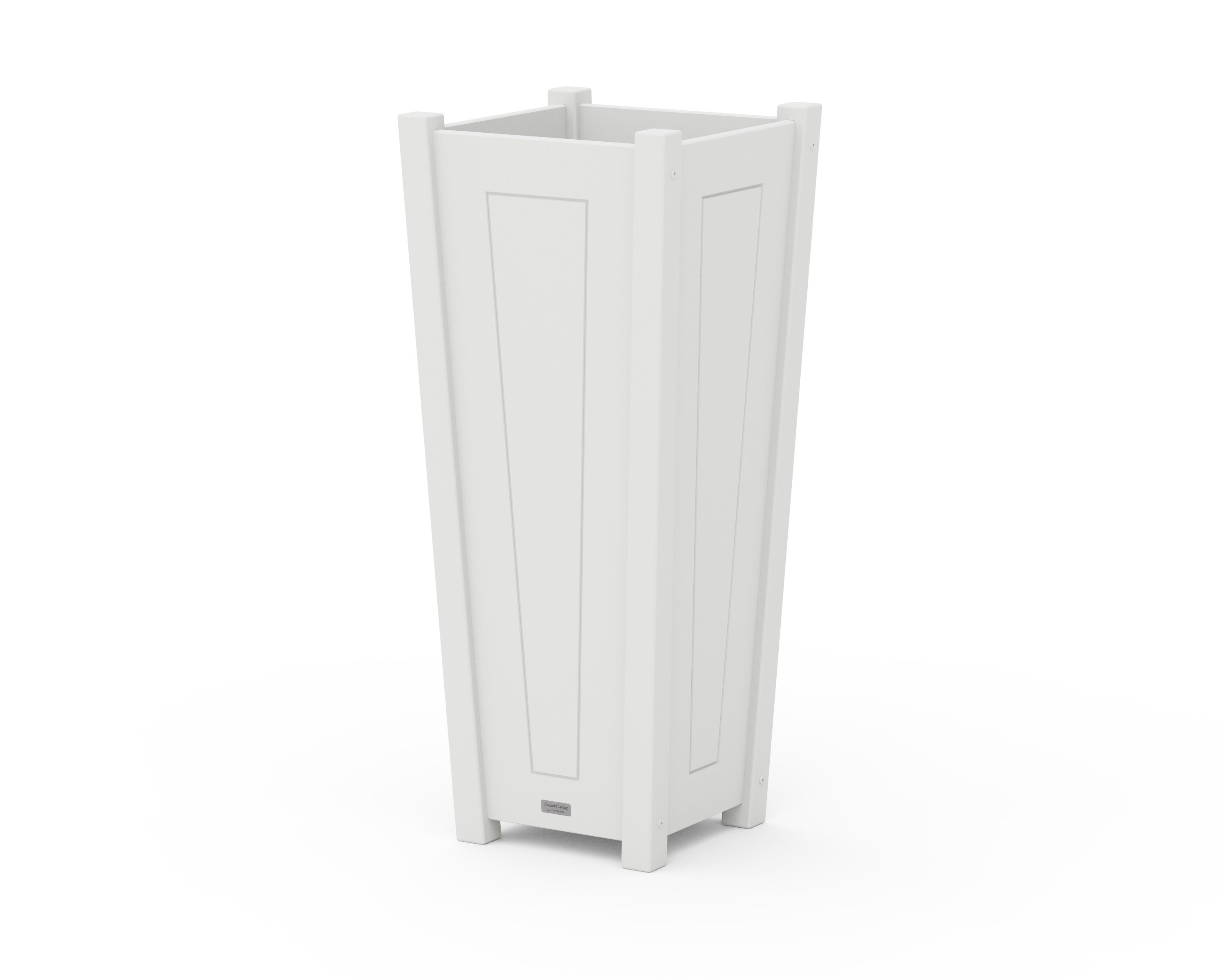 Country Living Tapered Square Tall Planter Box in White