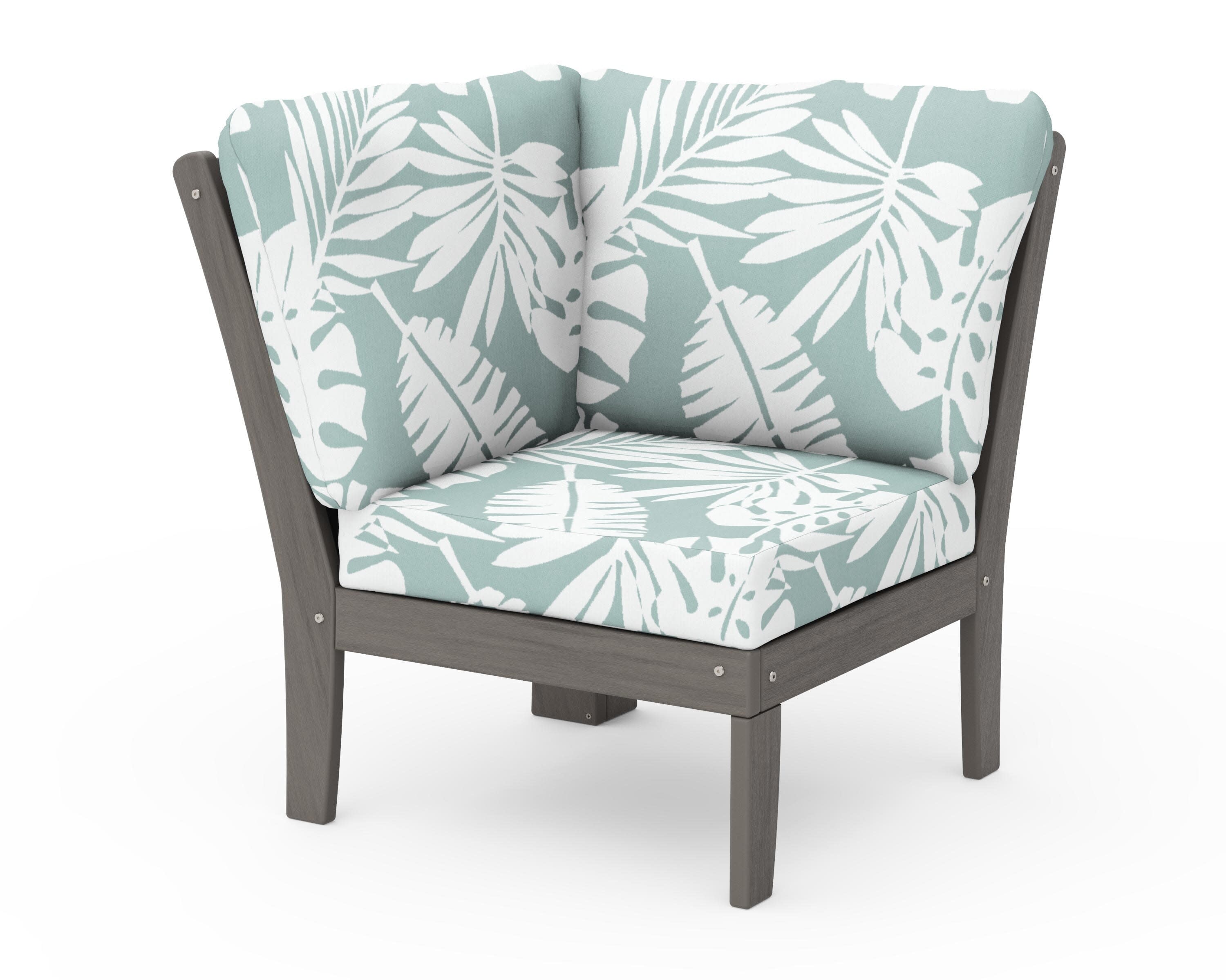Braxton Modular Corner Chair in Driftwood / Leaf Glacier Spa