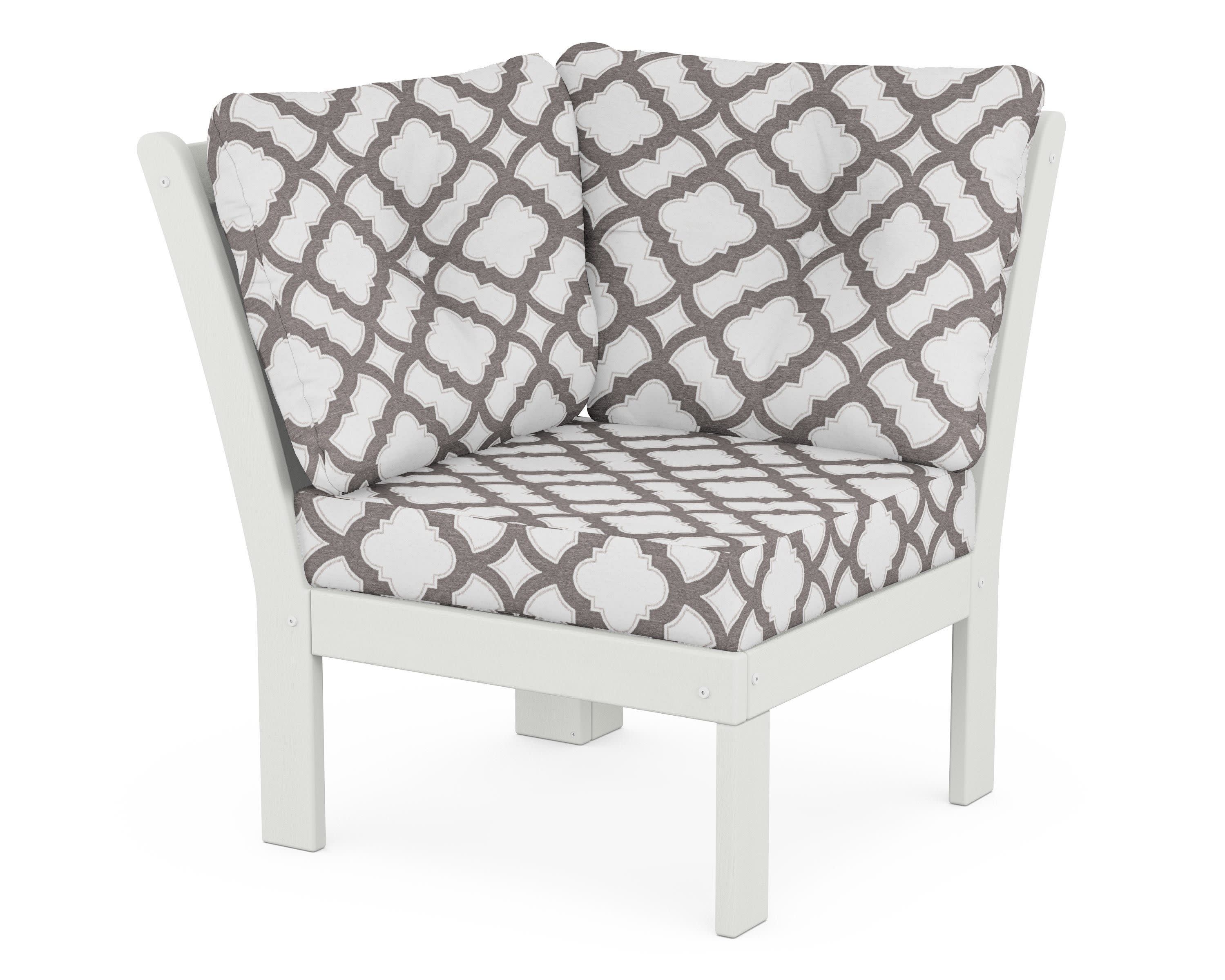Vineyard Modular Corner Chair in Vintage White / Trellis Grey Mist