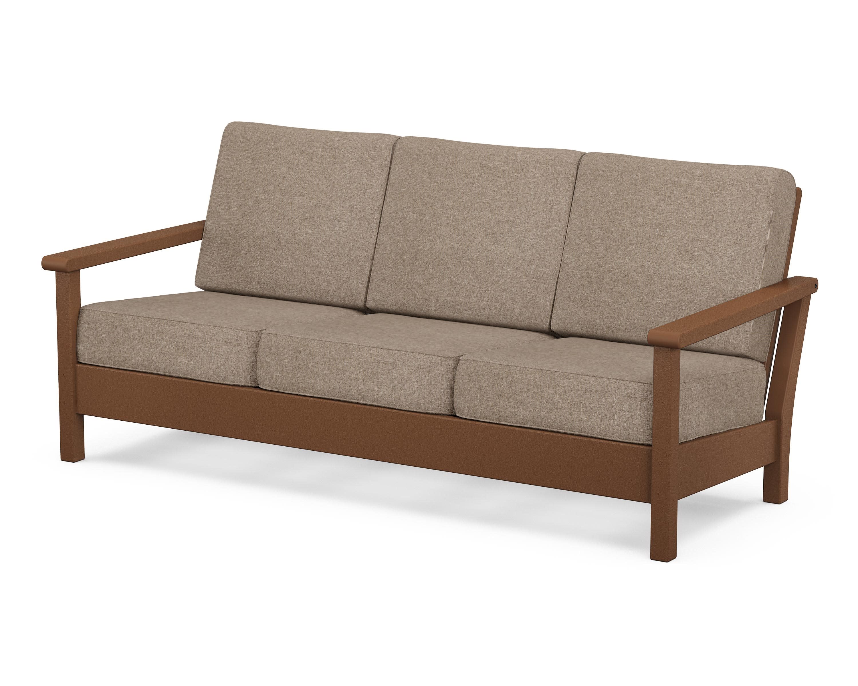 Harbour Deep Seating Sofa in Teak / Spiced Burlap