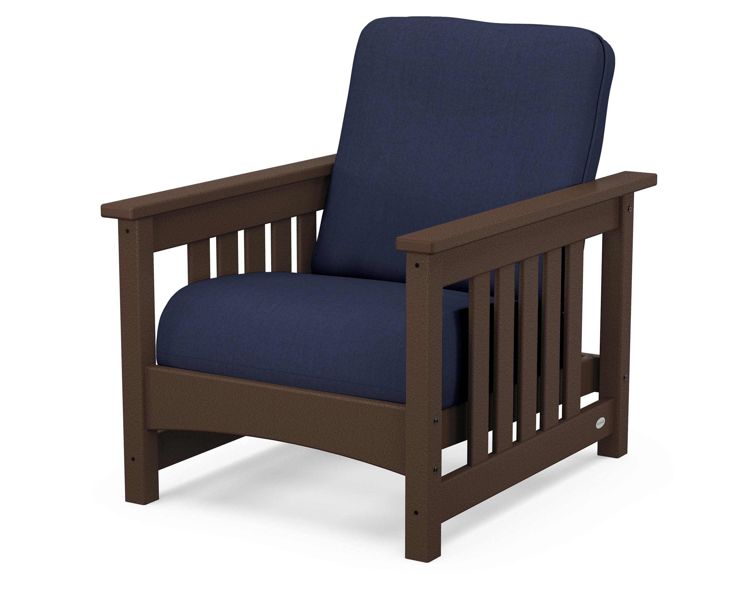 Club Mission Chair in Mahogany / Spectrum Indigo