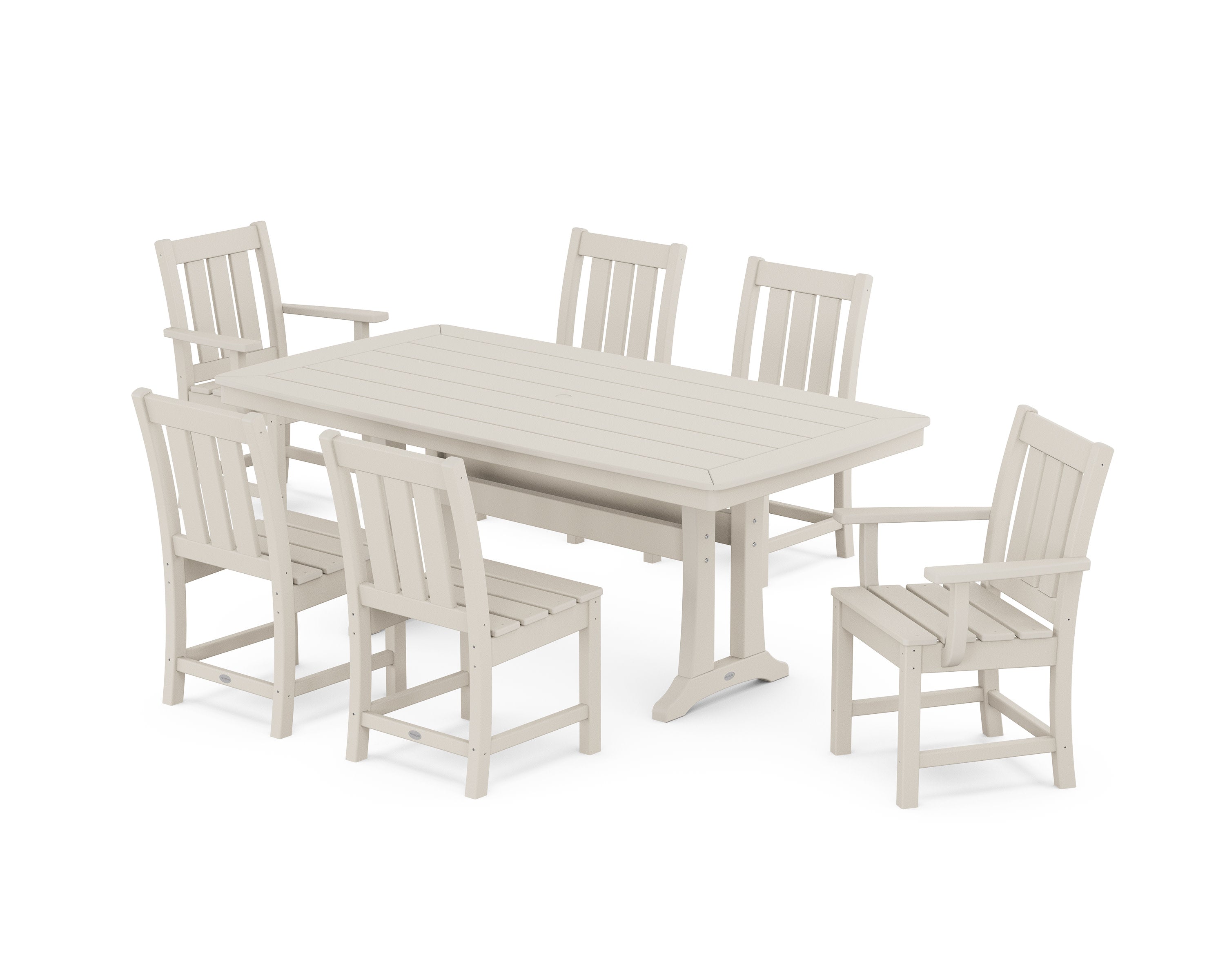 Oxford 7-Piece Dining Set with Trestle Legs in Sand