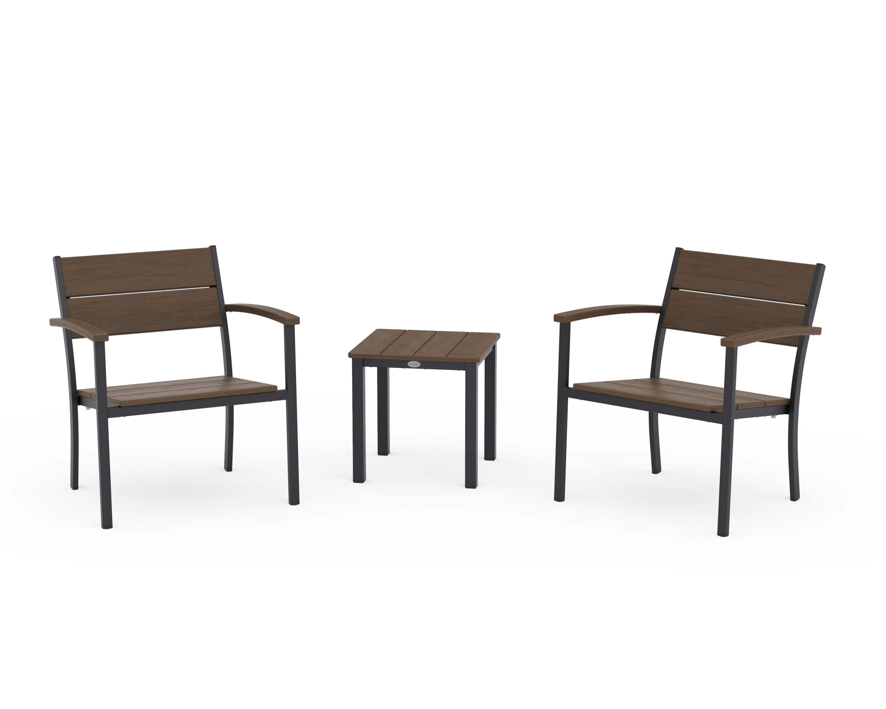 Main Street 3-Piece Lounge Chair Set in Black / Kona