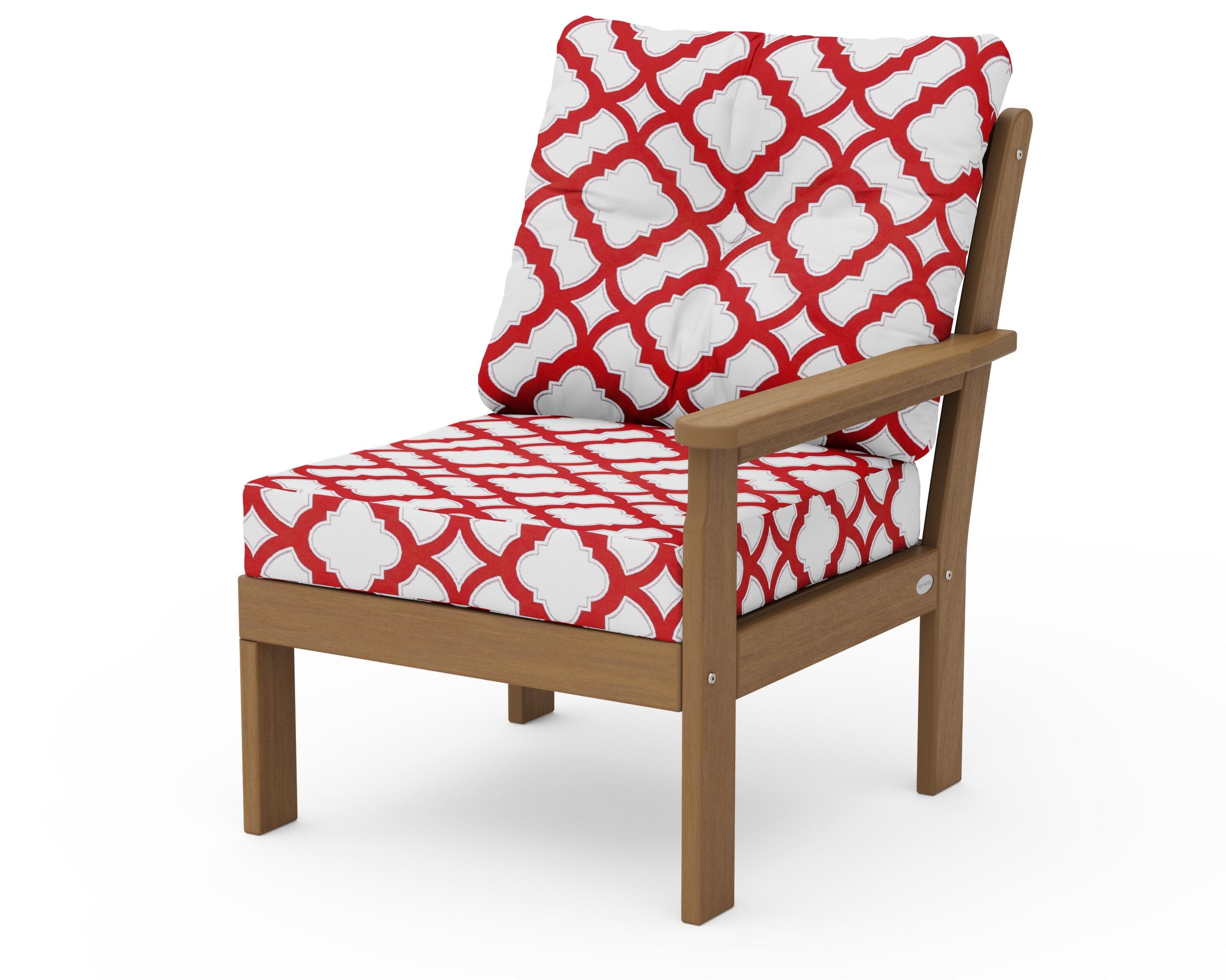 Vineyard Modular Right Arm Chair in Natural / Trellis Crimson