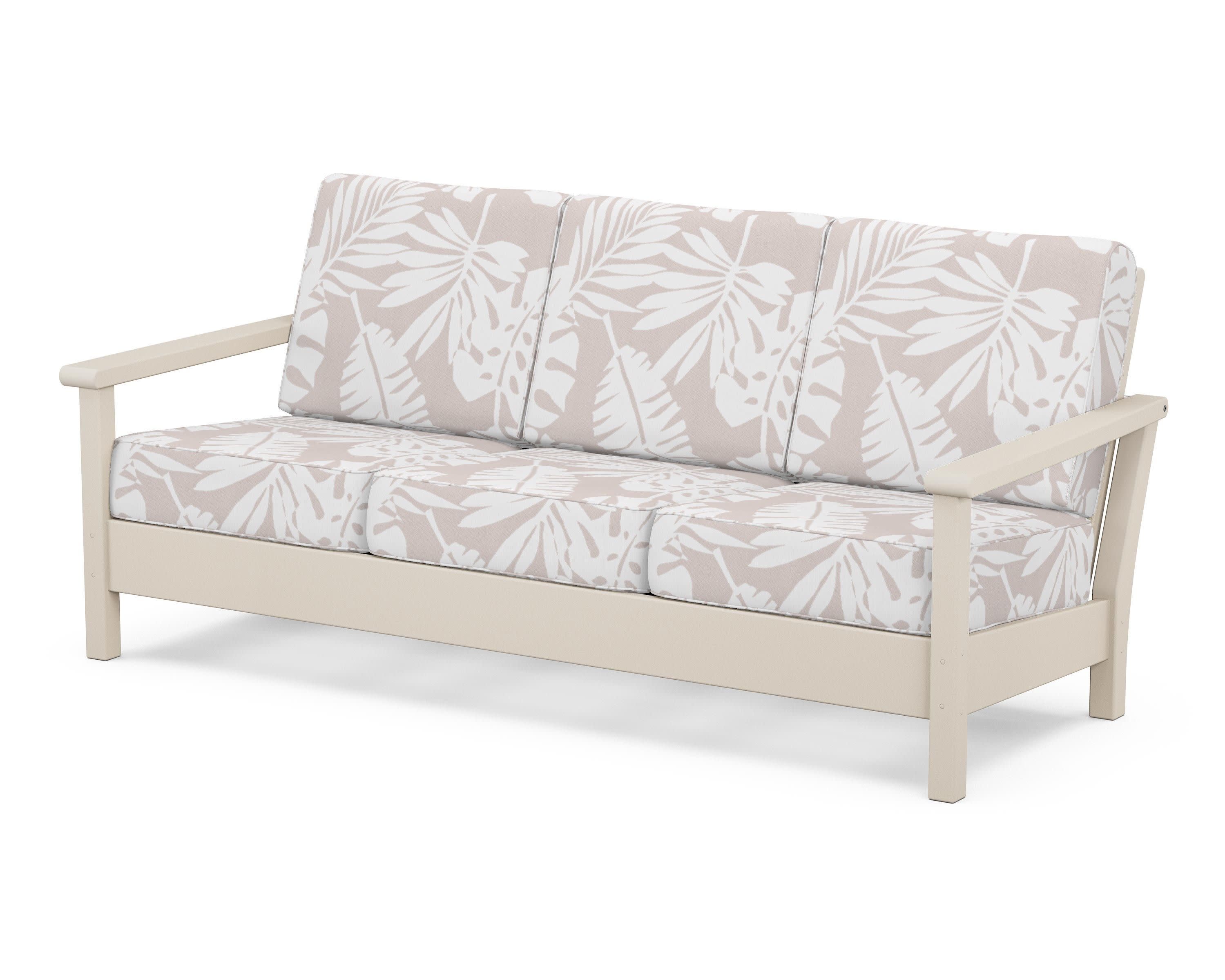 Harbour Deep Seating Sofa in Sand / Leaf Dune Burlap
