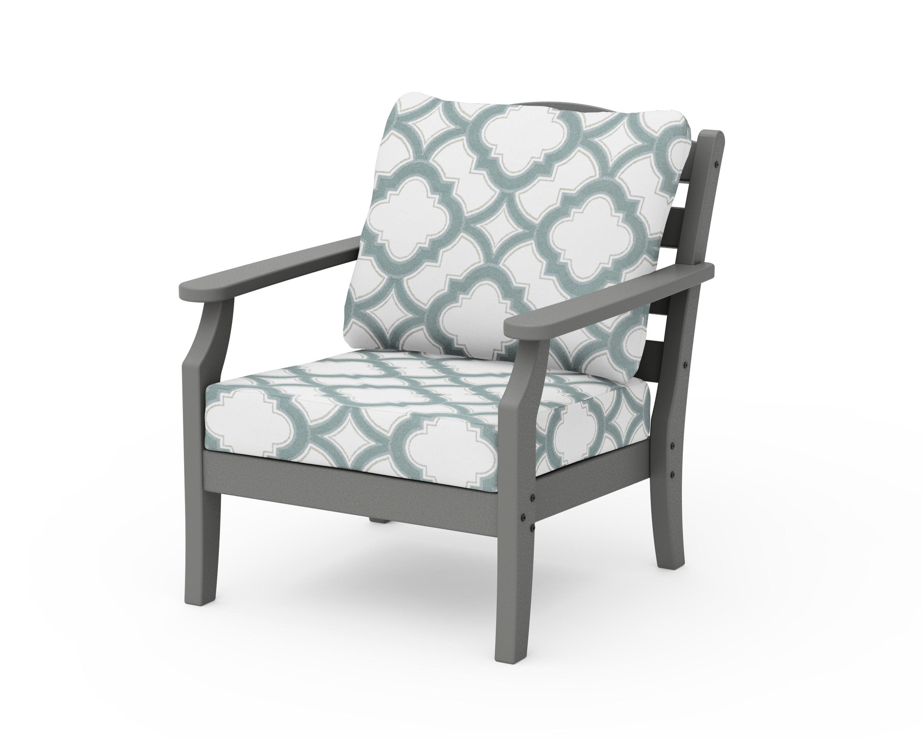Savannah Deep Seating Chair in Slate Grey / Trellis Glacier Spa
