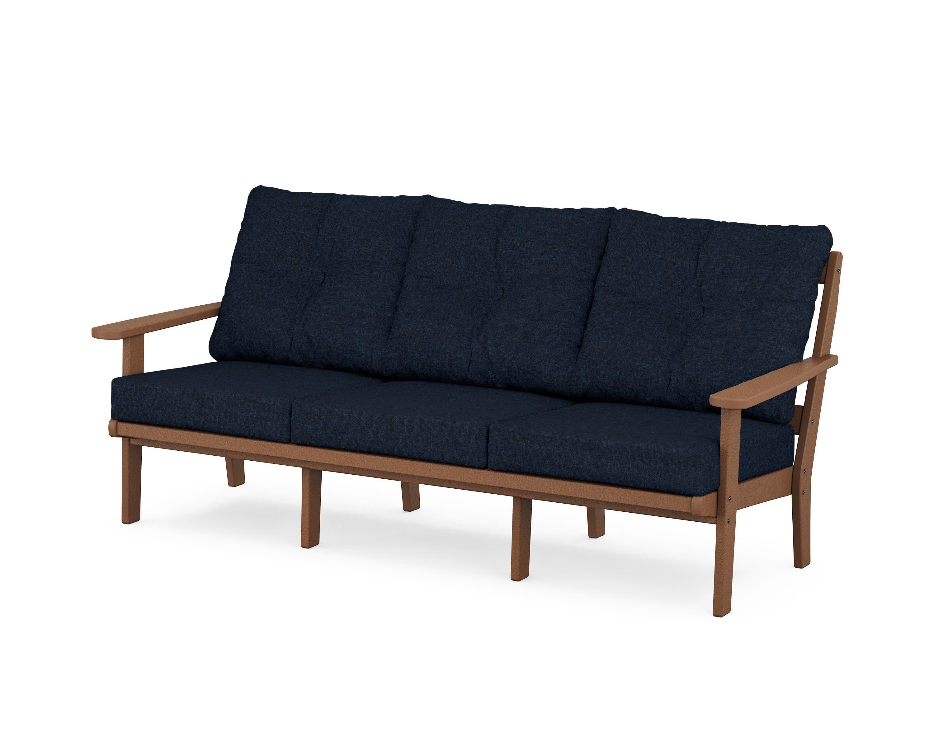Mission Deep Seating Sofa in Teak / Marine Indigo