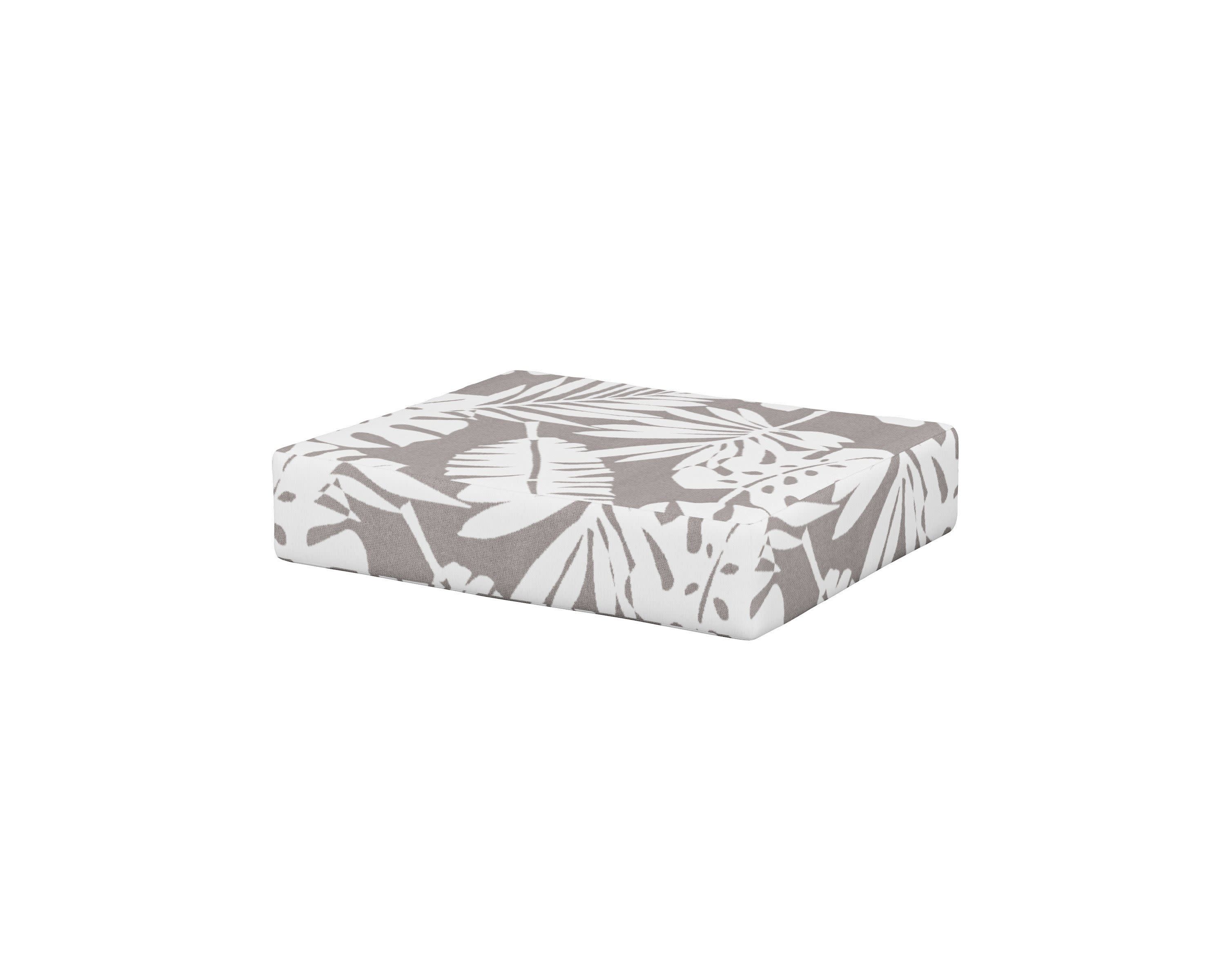 Acadia Ottoman Cushion in Leaf Grey Mist