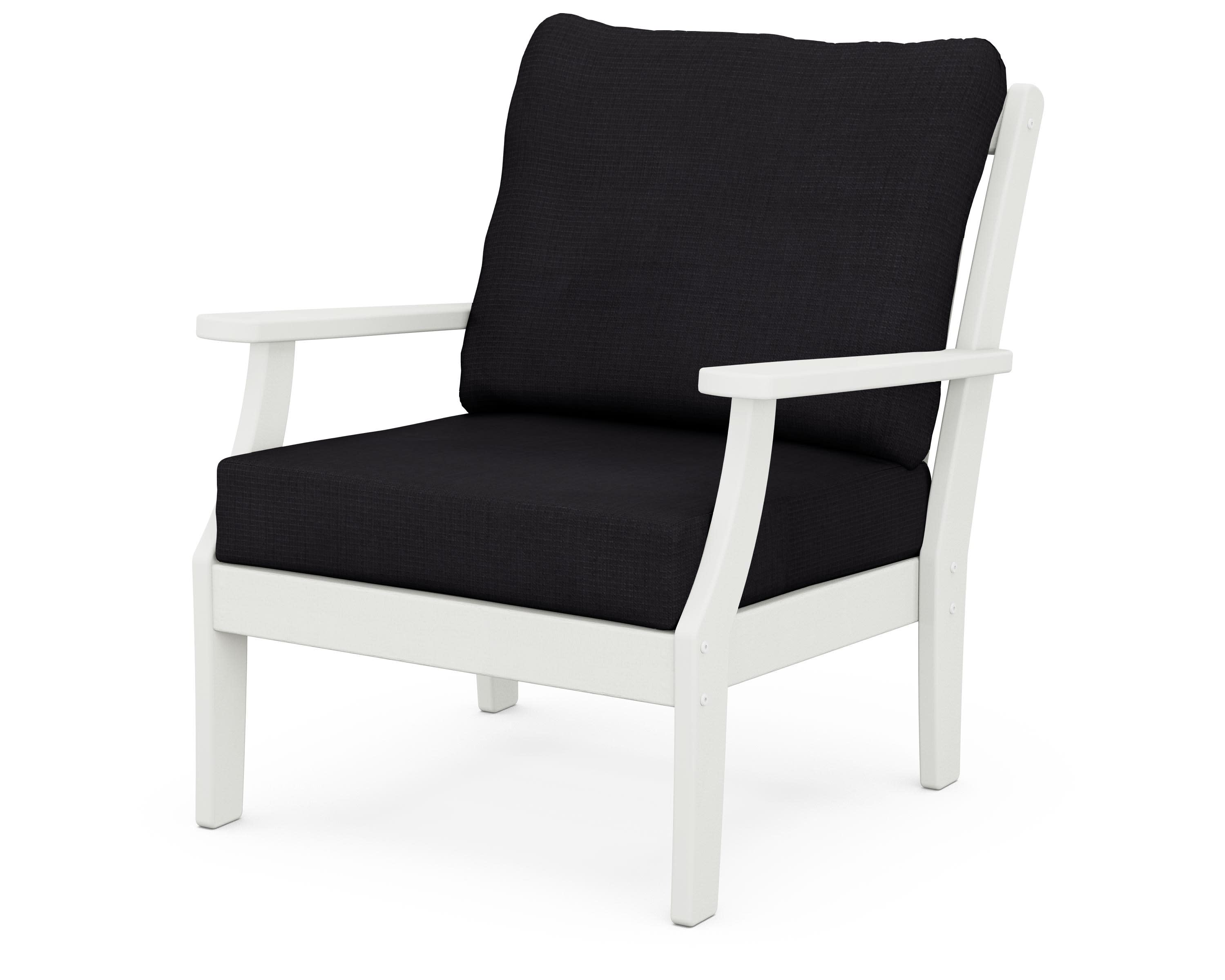 Braxton Deep Seating Chair in Vintage White / Midnight Linen