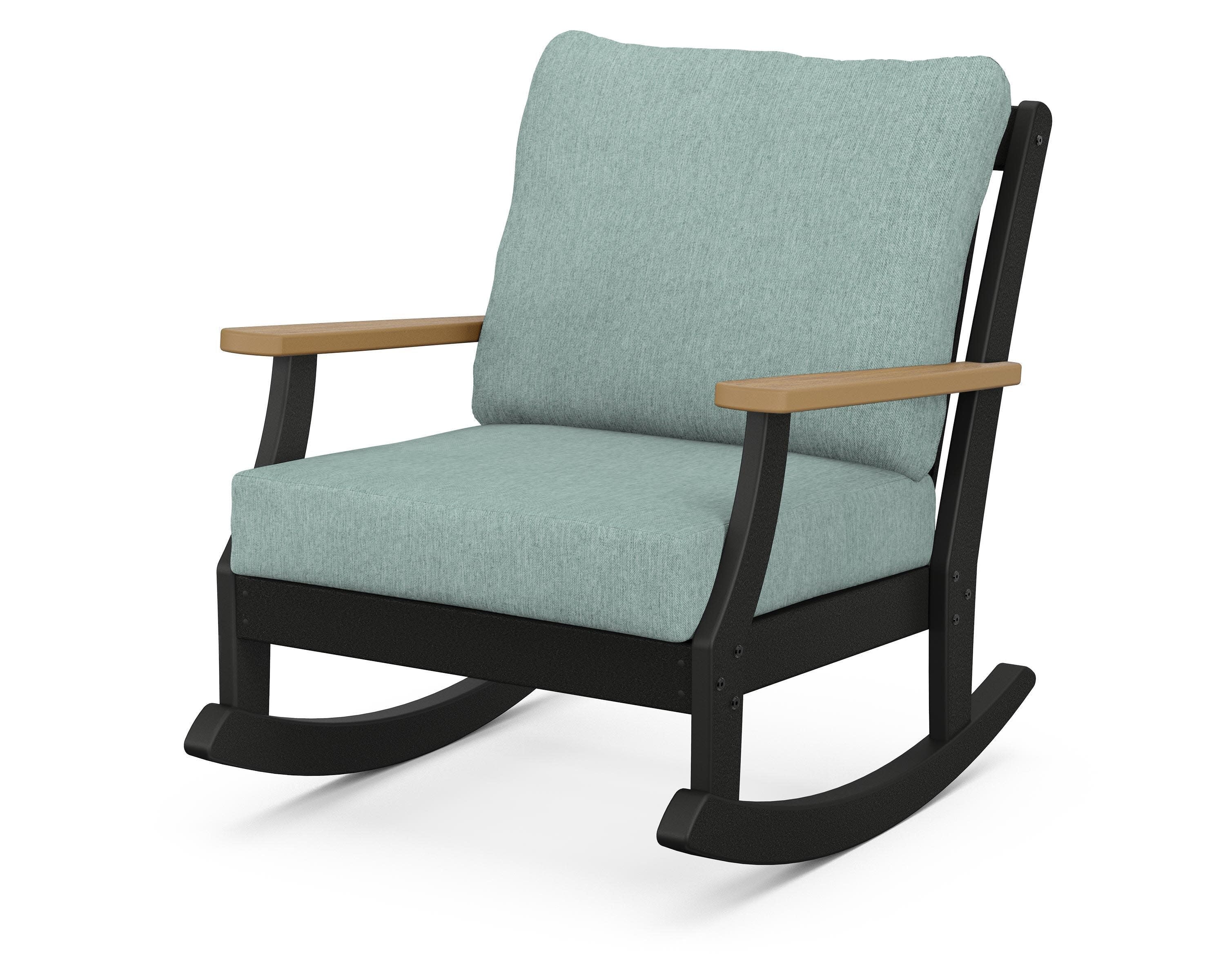 Braxton Deep Seating Rocking Chair in Black / Natural / Glacier Spa
