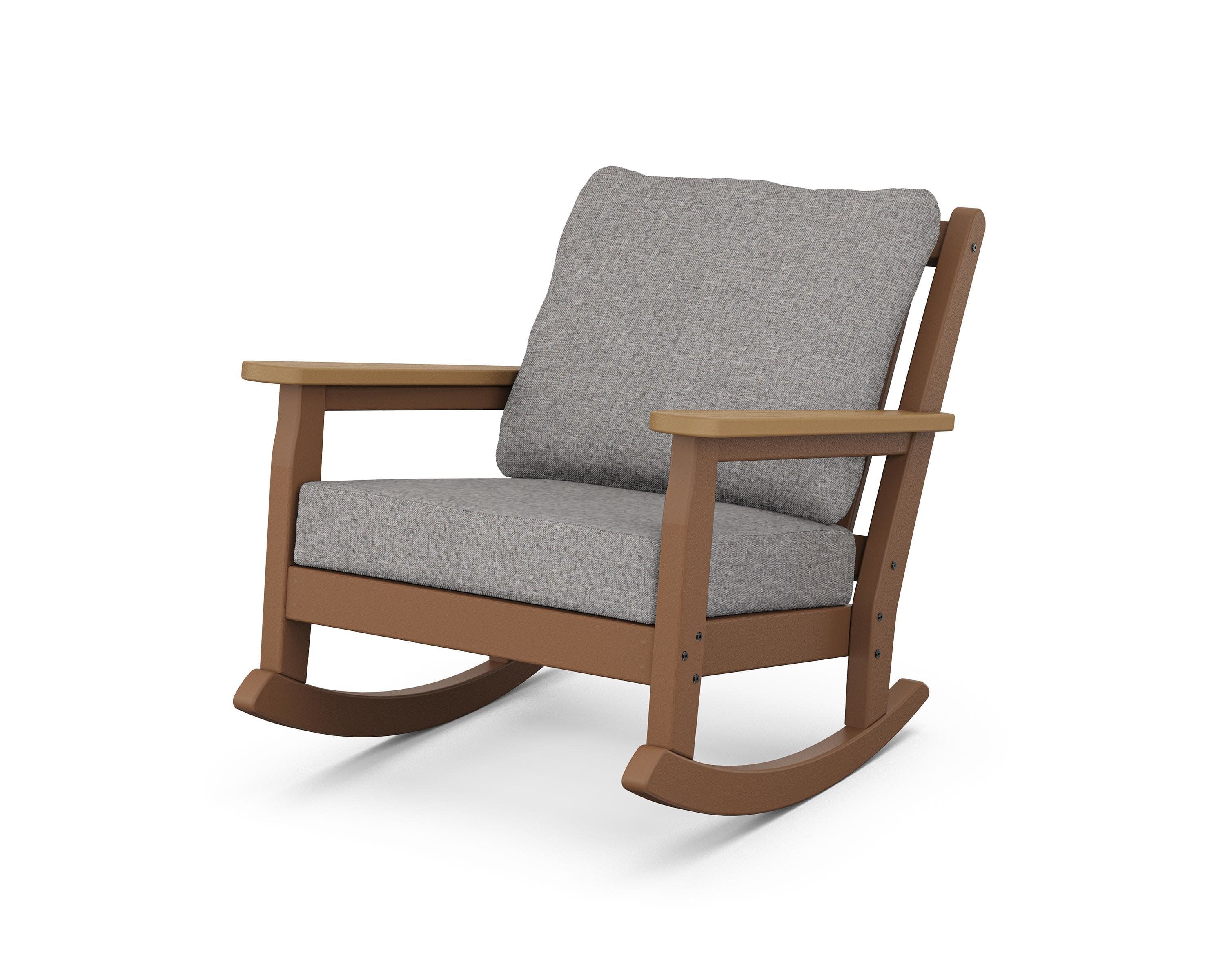 Chippendale Deep Seating Rocking Chair in Teak / Natural / Grey Mist