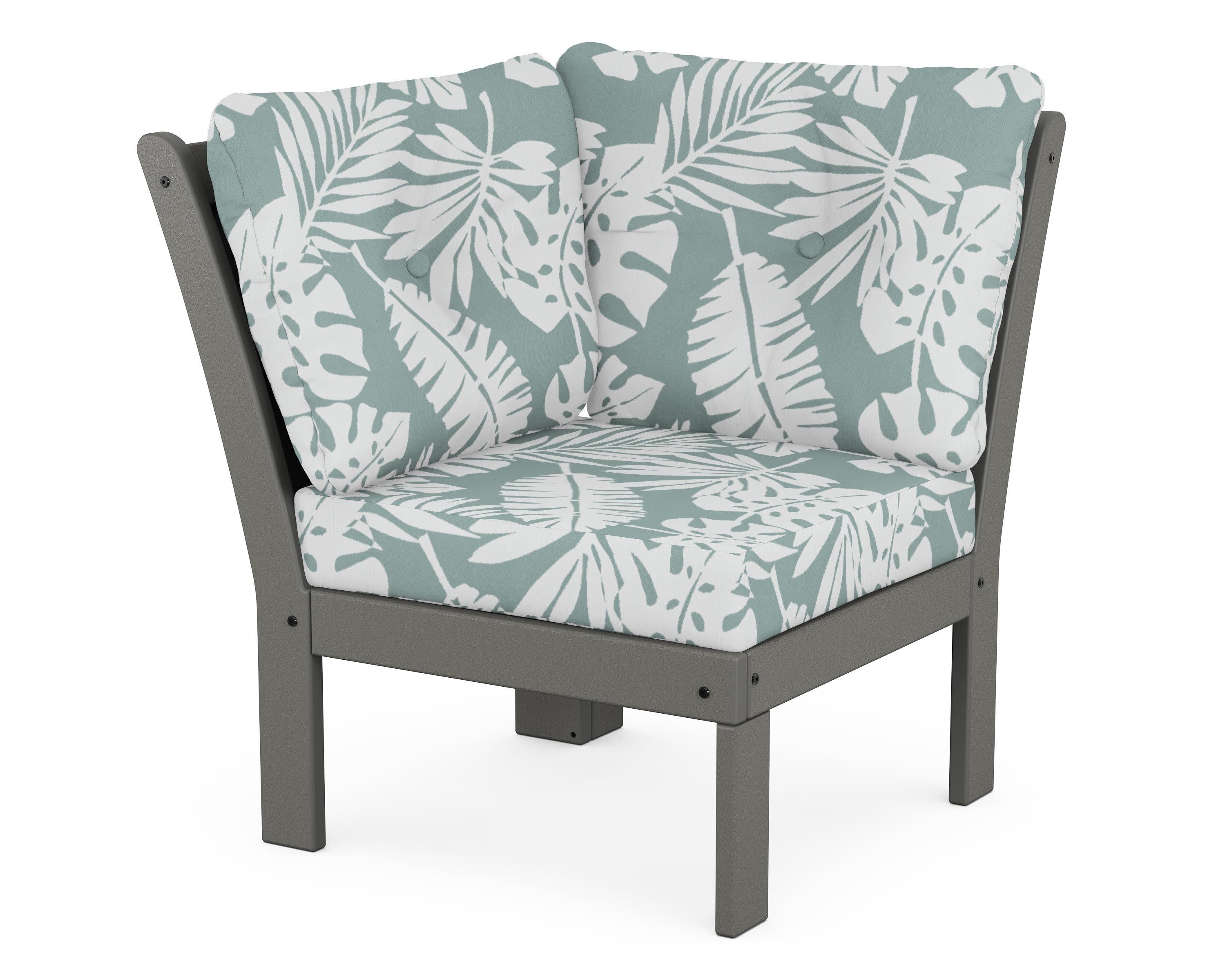 Vineyard Modular Corner Chair in Slate Grey / Leaf Glacier Spa
