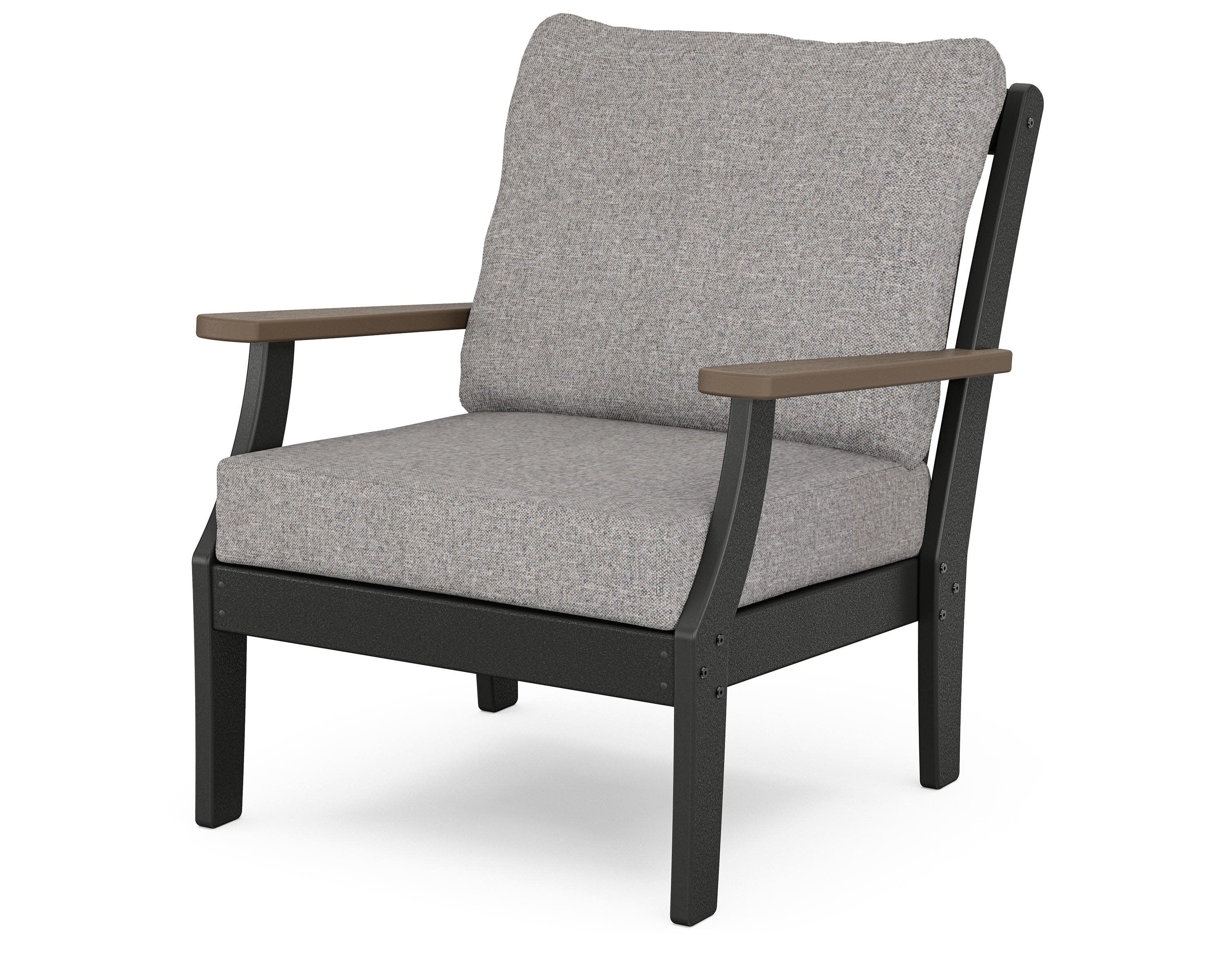 Braxton Deep Seating Chair in Black / Kona / Grey Mist