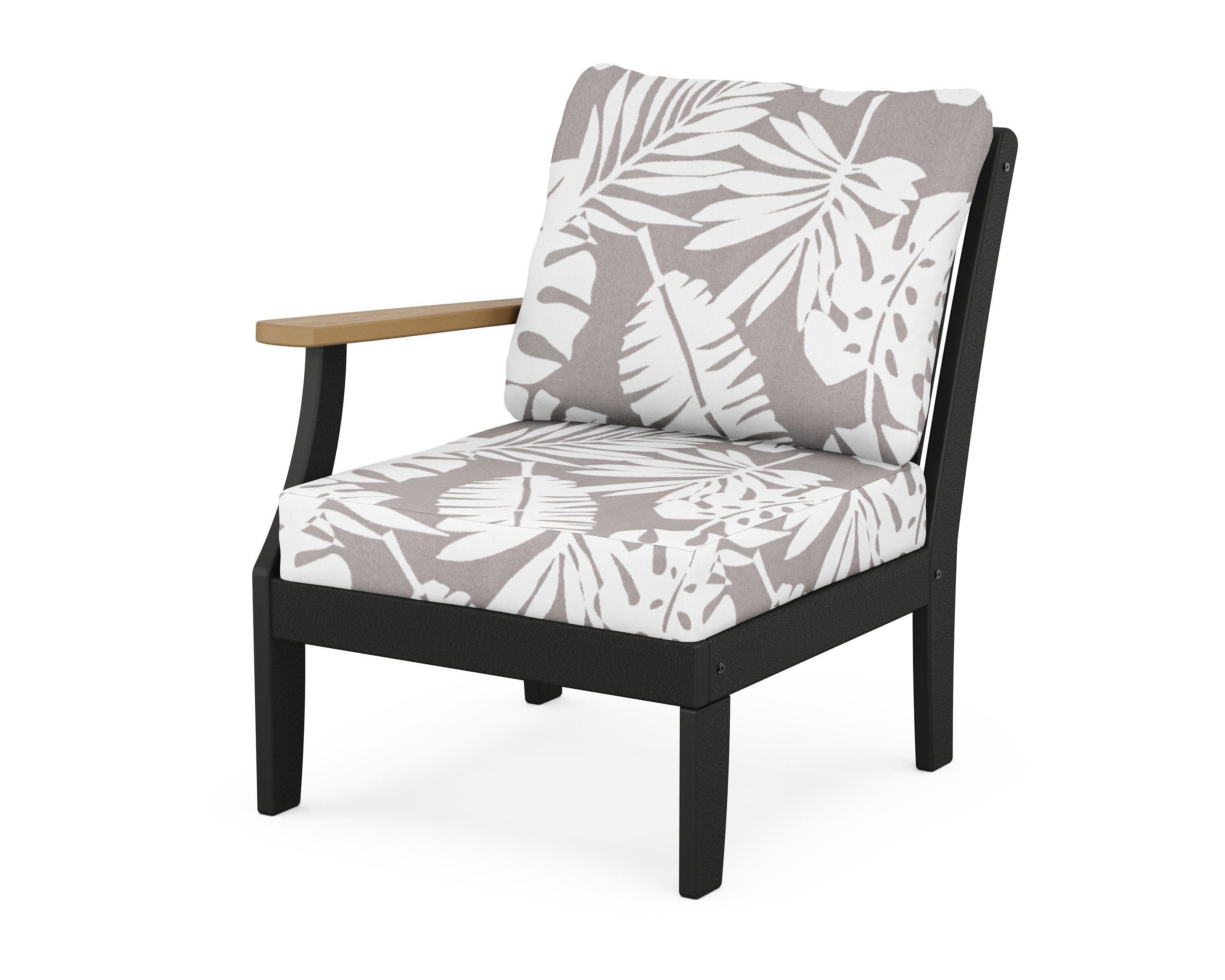 Braxton Modular Left Arm Chair in Black / Natural / Leaf Grey Mist