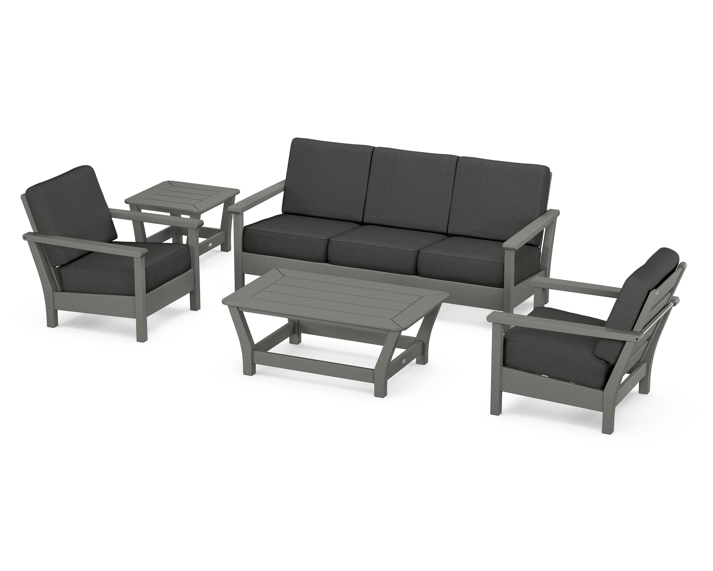 Harbour 5-Piece Deep Seating Set in Slate Grey / Spectrum Carbon