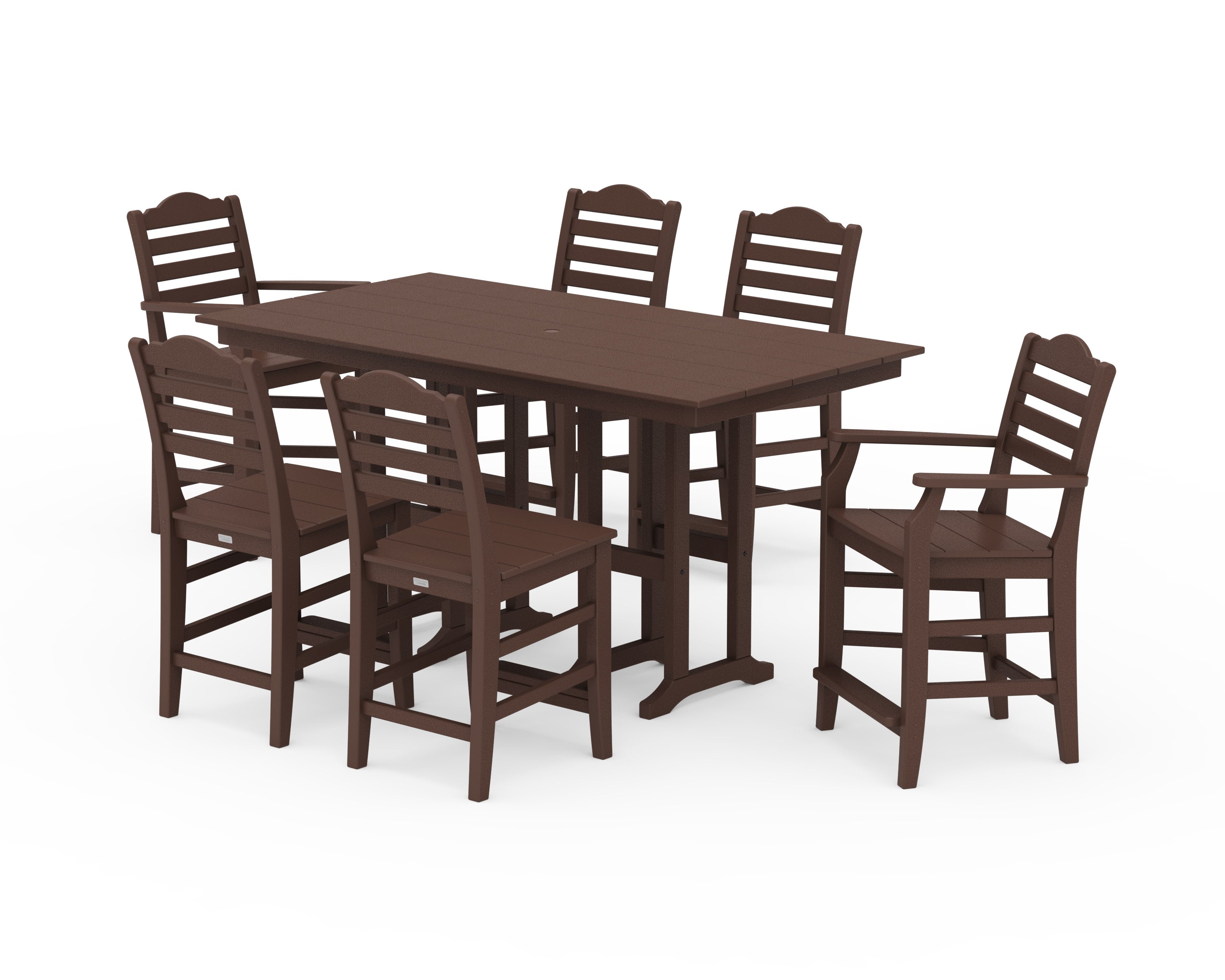 Savannah 7-Piece Farmhouse Counter Set in Mahogany