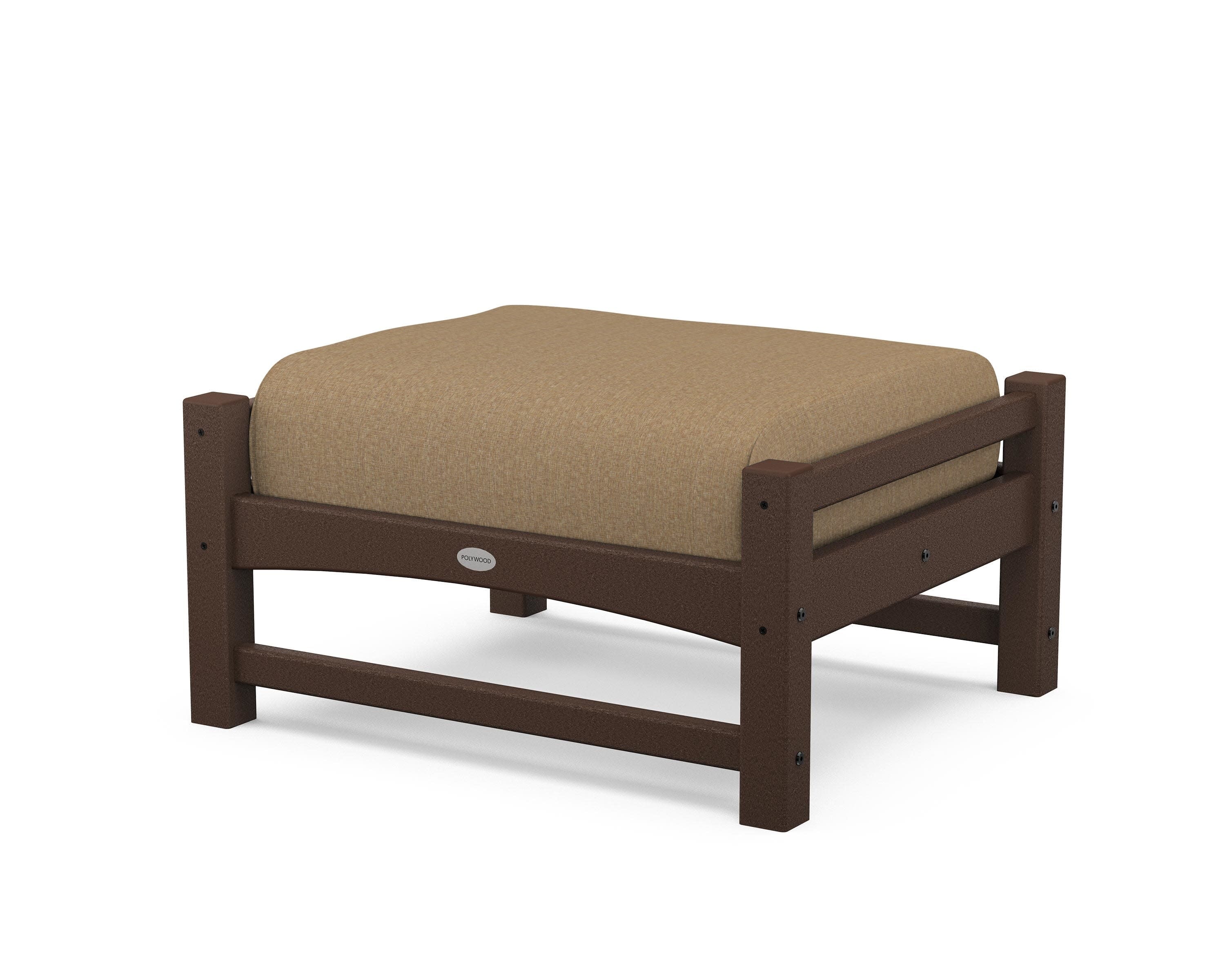Club Ottoman in Mahogany / Sesame