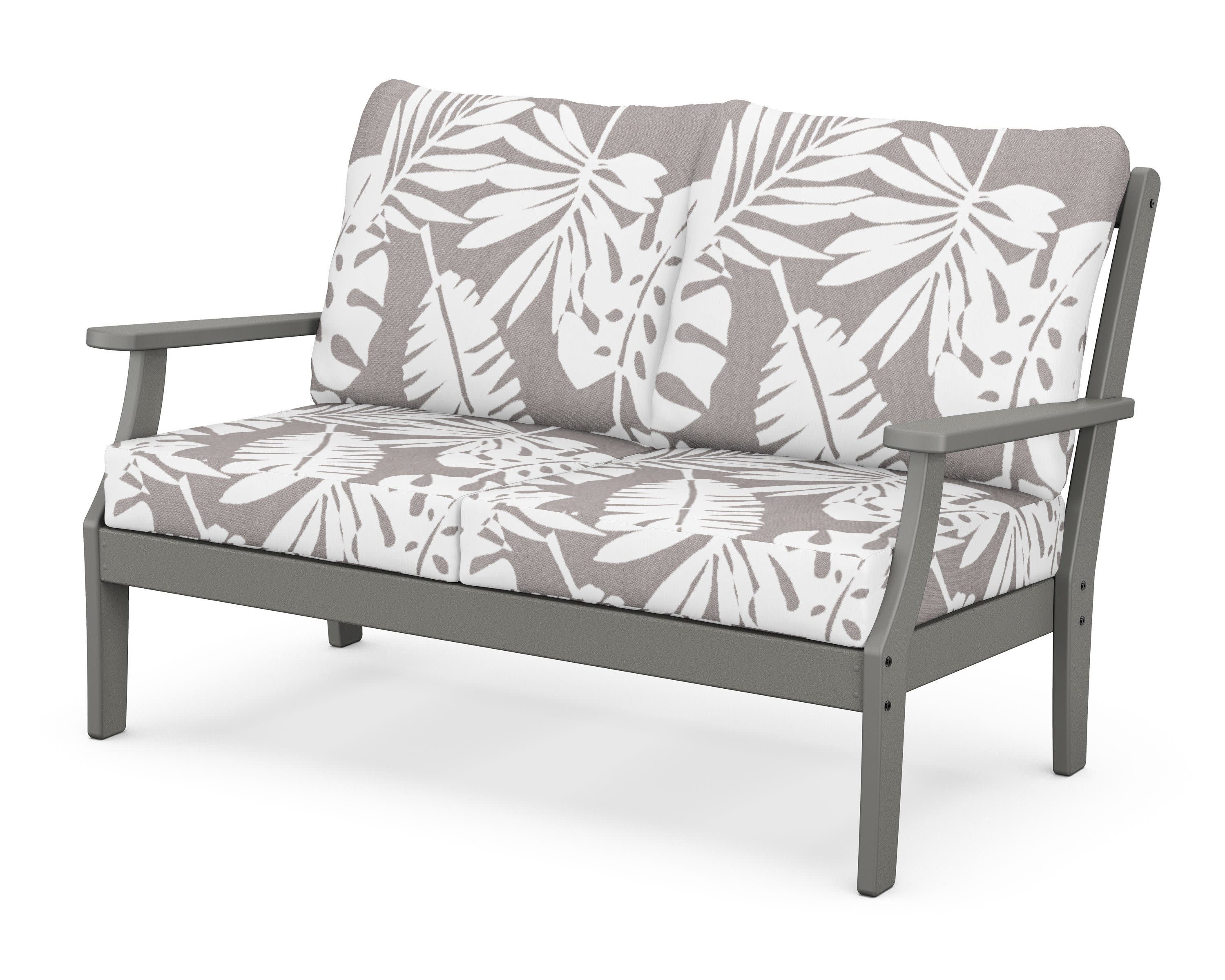 Braxton Deep Seating Loveseat in Slate Grey / Leaf Grey Mist