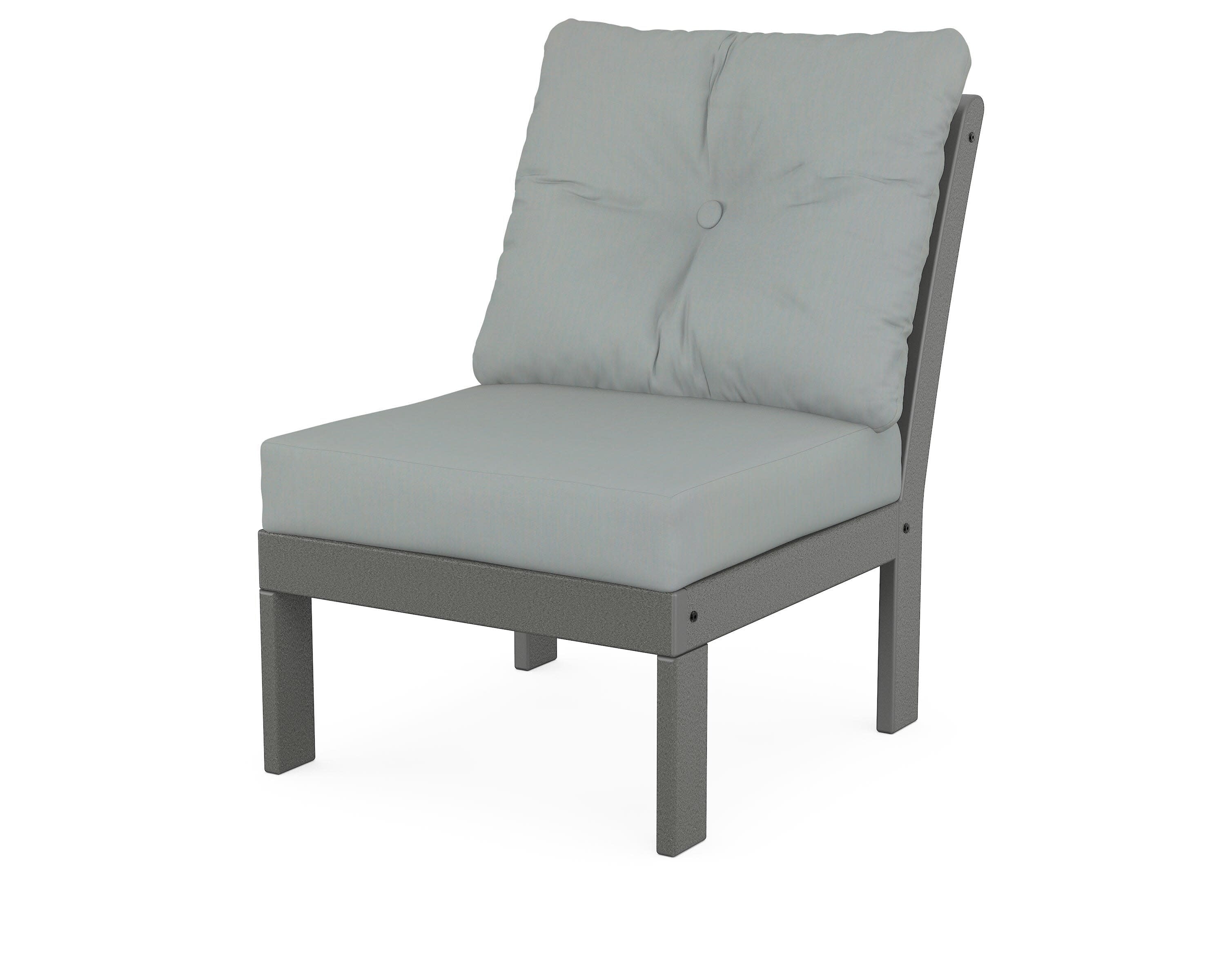 Vineyard Modular Armless Chair in Slate Grey / Spa