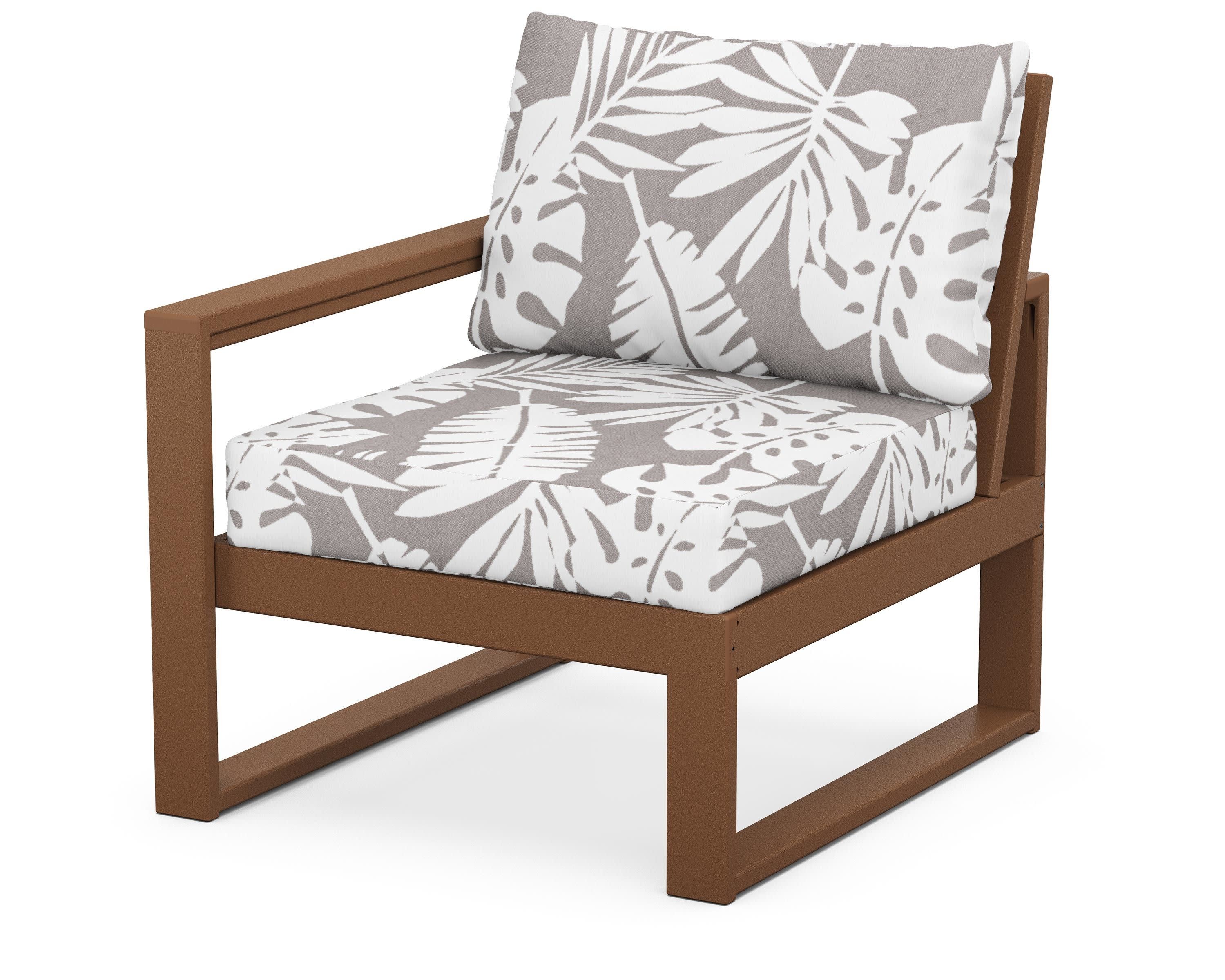 EDGE Modular Left Arm Chair in Teak / Leaf Grey Mist