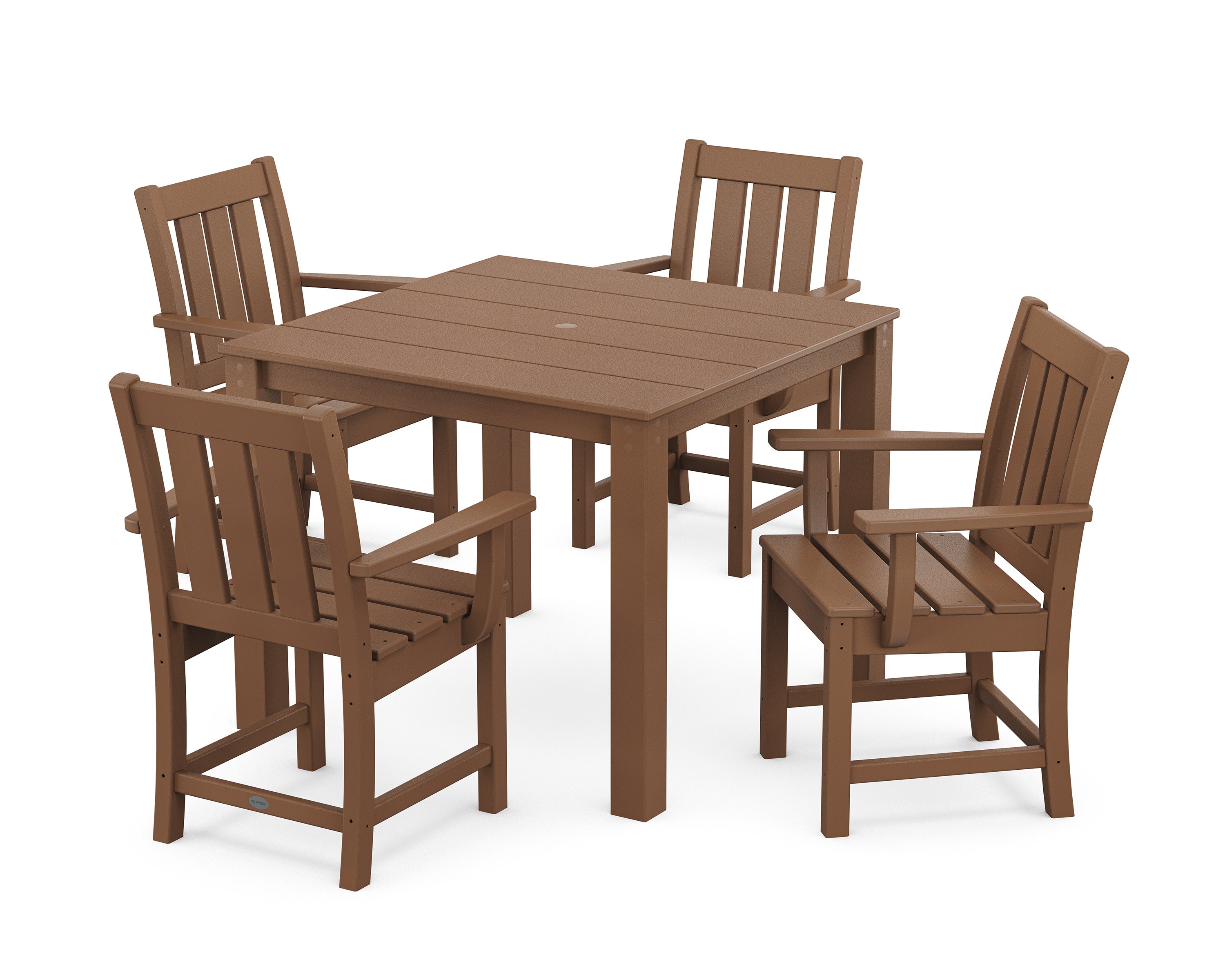 Oxford 5-Piece Parsons Dining Set in Teak