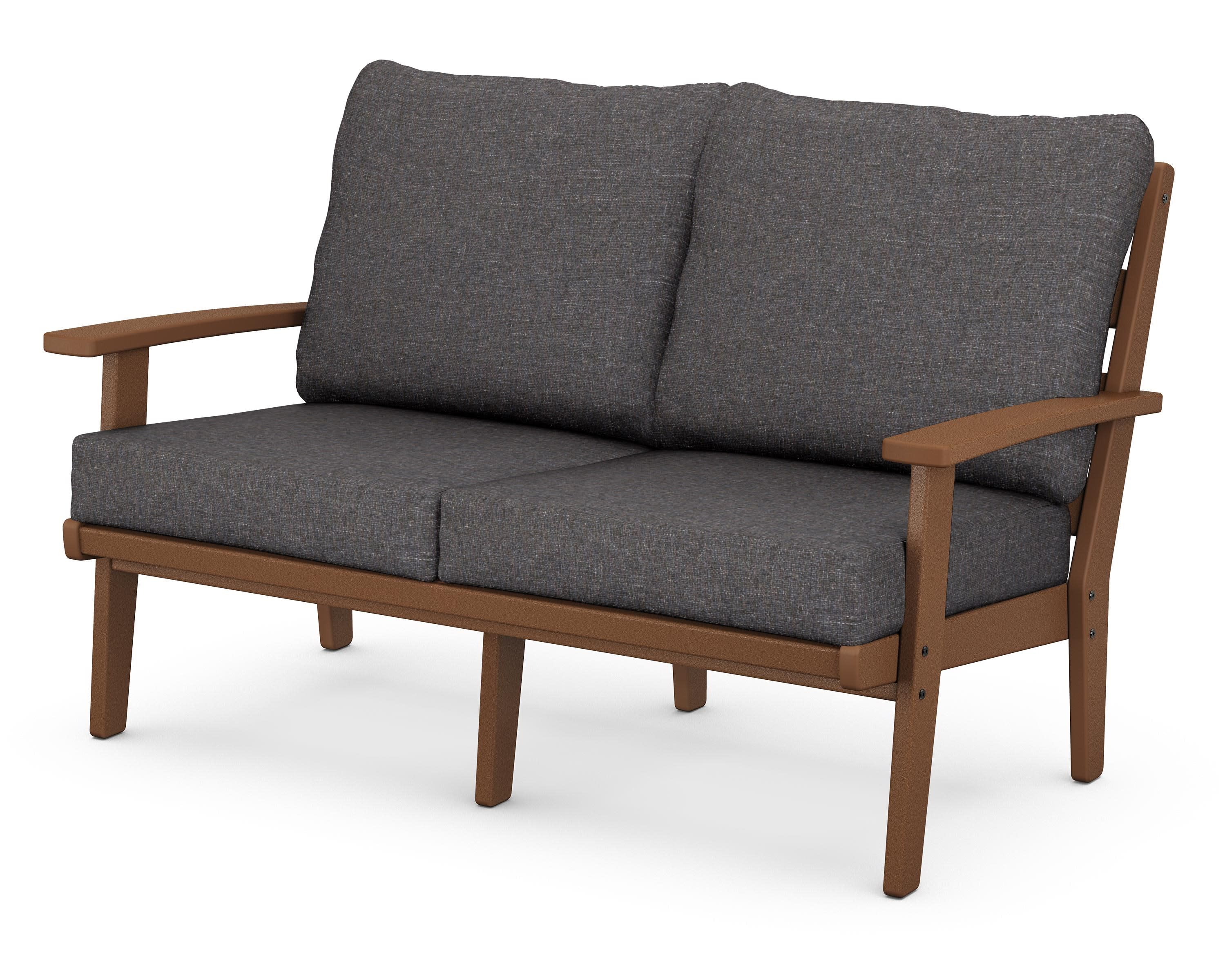 Grant Park Deep Seating Loveseat in Teak / Ash Charcoal