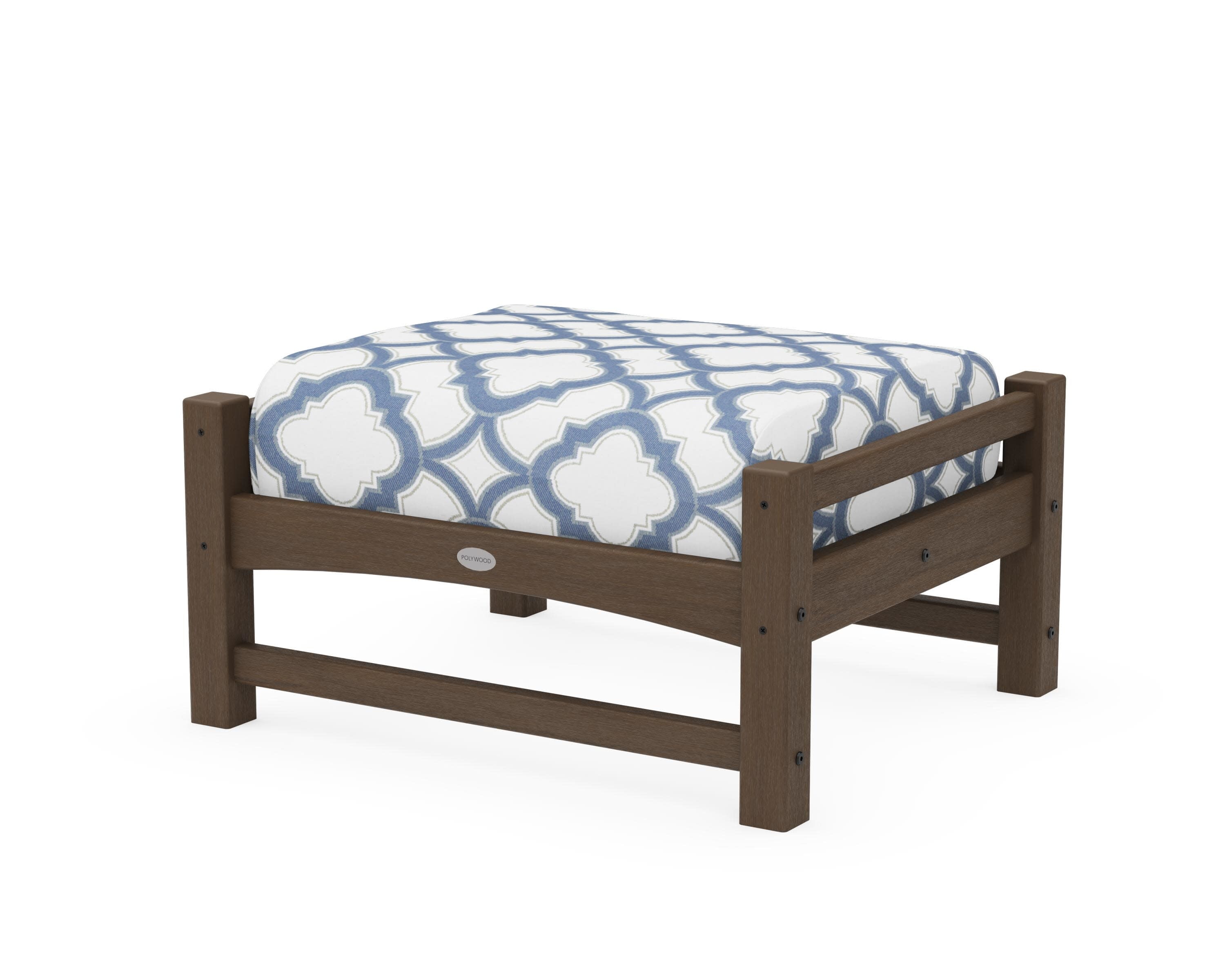 Club Ottoman in Kona / Trellis Sky Blue