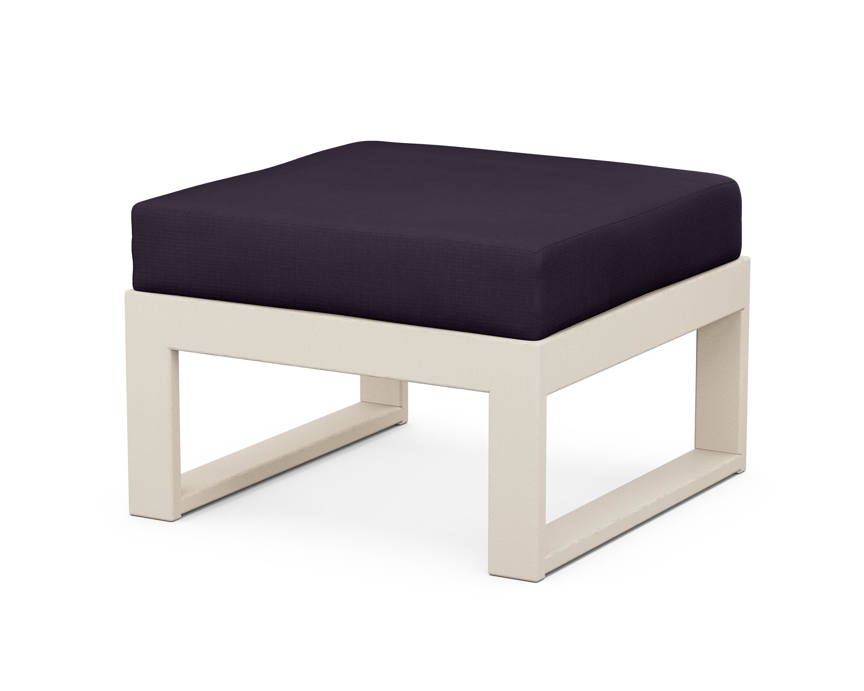 Modular Ottoman - Modern in Sand / Navy Linen