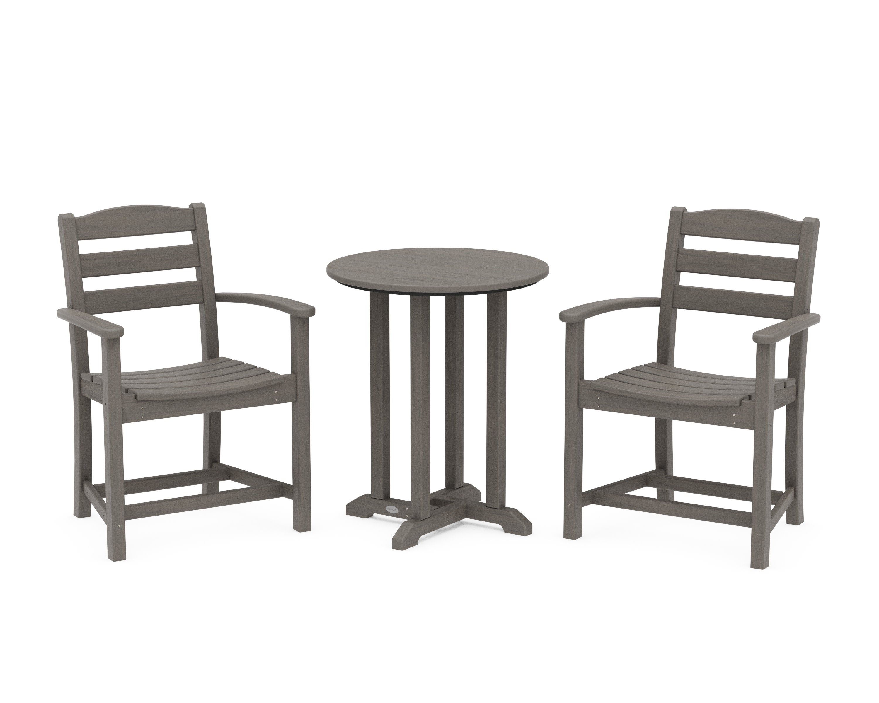 La Casa Caf 3-Piece Round Bistro Dining Set in Driftwood