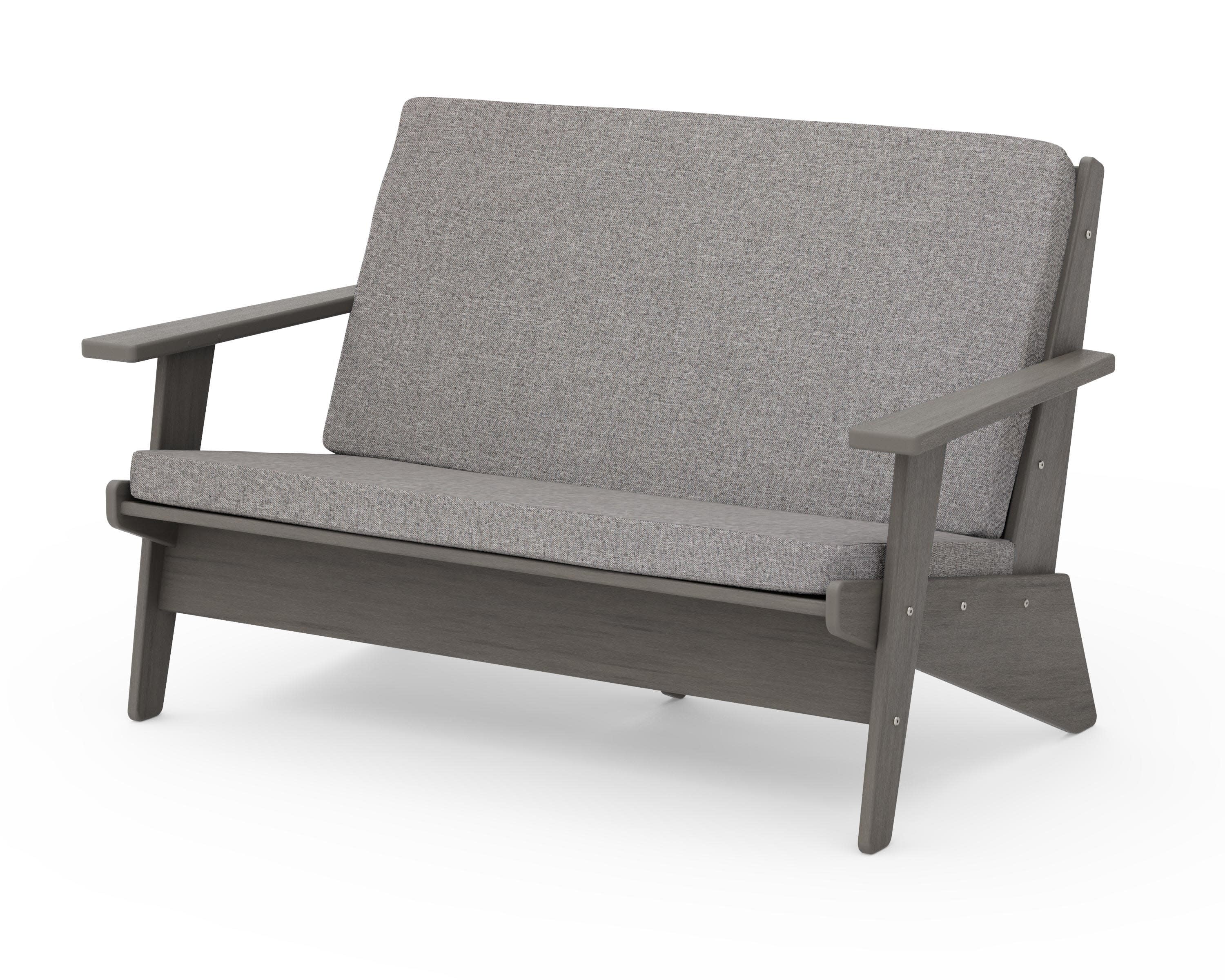 Riviera Modern Lounge Loveseat in Driftwood / Grey Mist