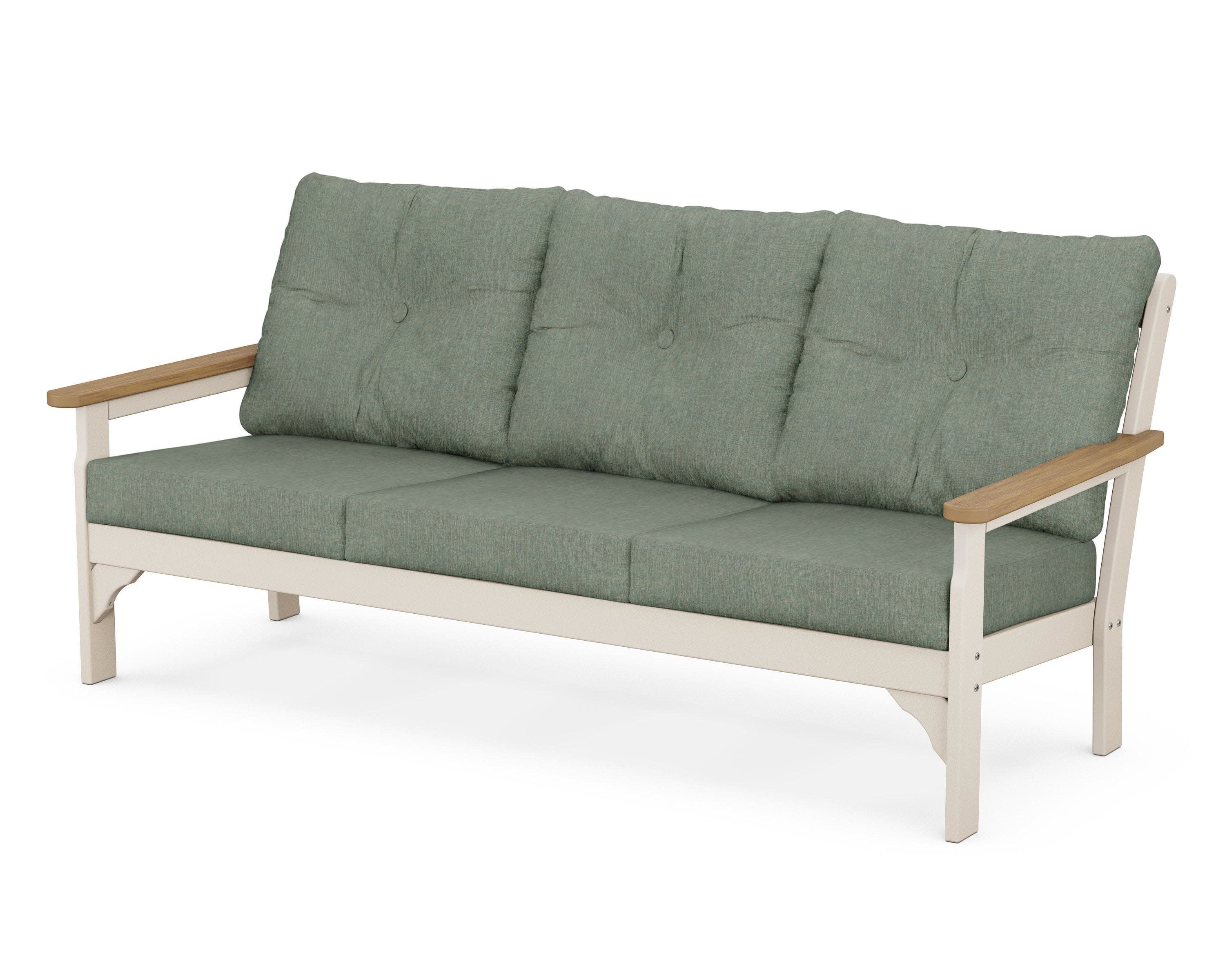 Vineyard Deep Seating Sofa in Sand / Natural / Cast Sage