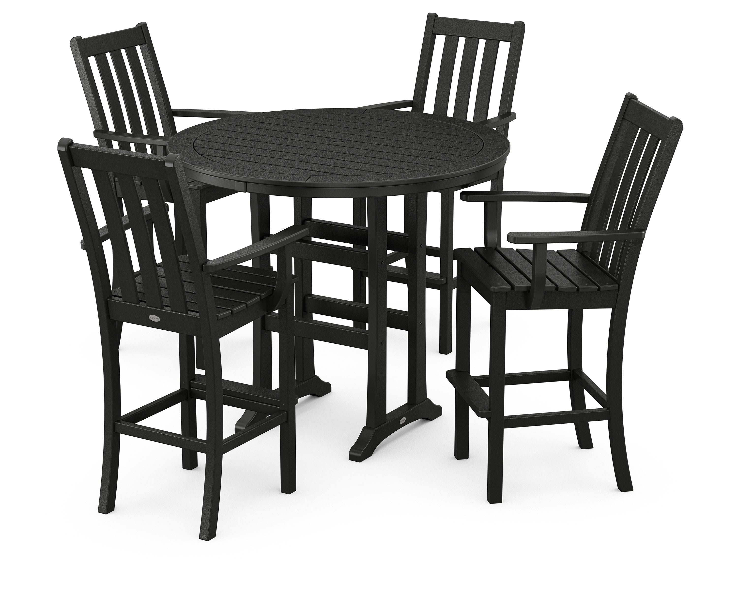 Vineyard 5-Piece Round Bar Set in Black