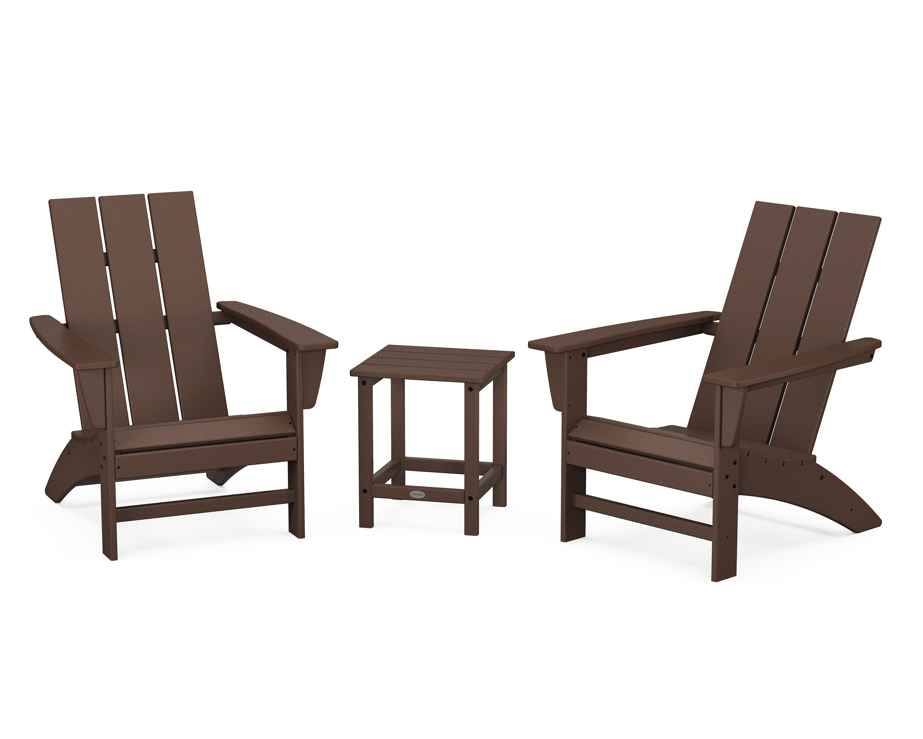 Modern 3-Piece Adirondack Set with Long Island 18" Side Table in Mahogany